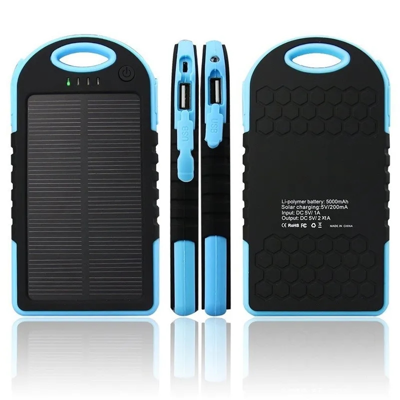 Solar Power Bank w/Carabiner & Flashlight 2