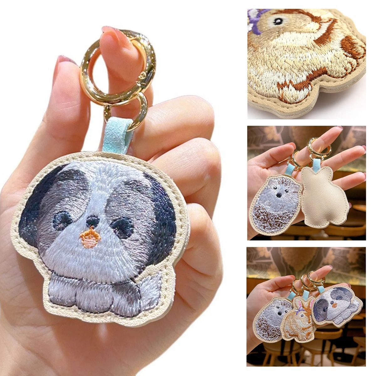 Durable PU Leather Bag Keychain 1