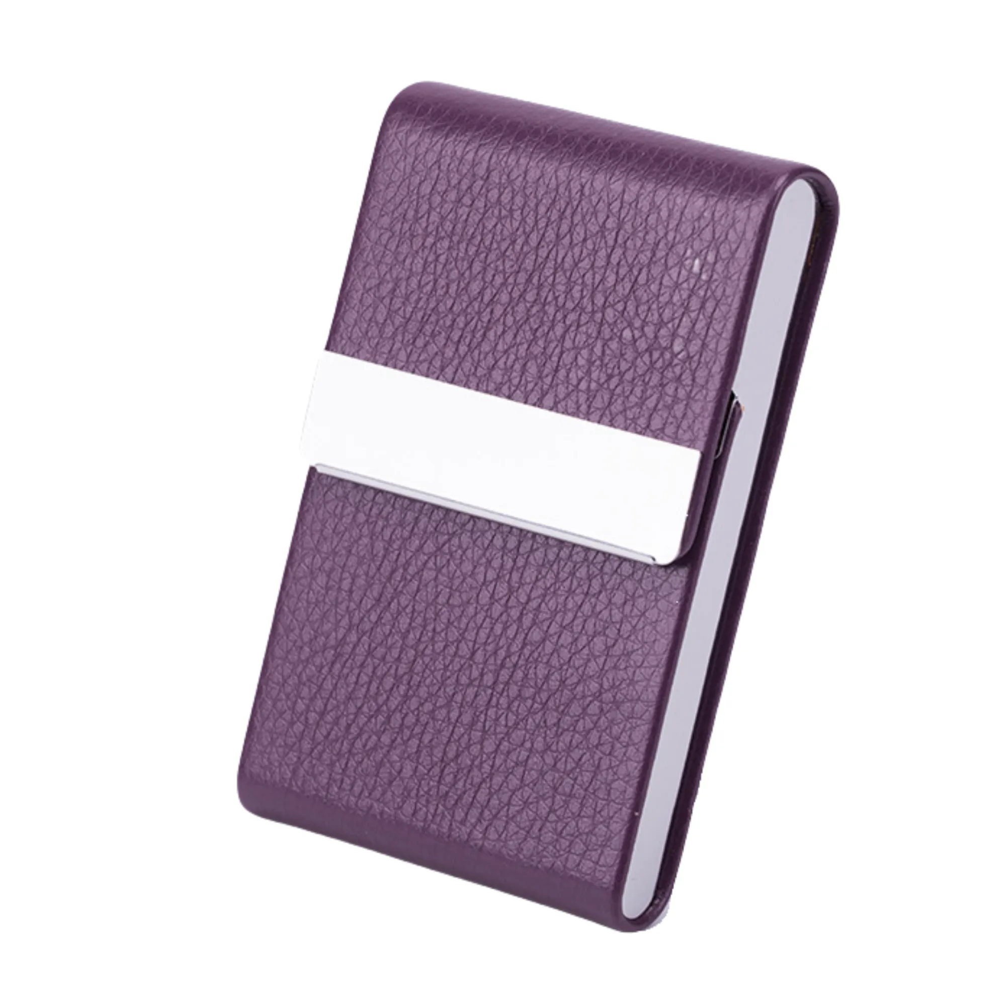 Stainless Steel PU Leather Card Case With Magnetic Closure 8