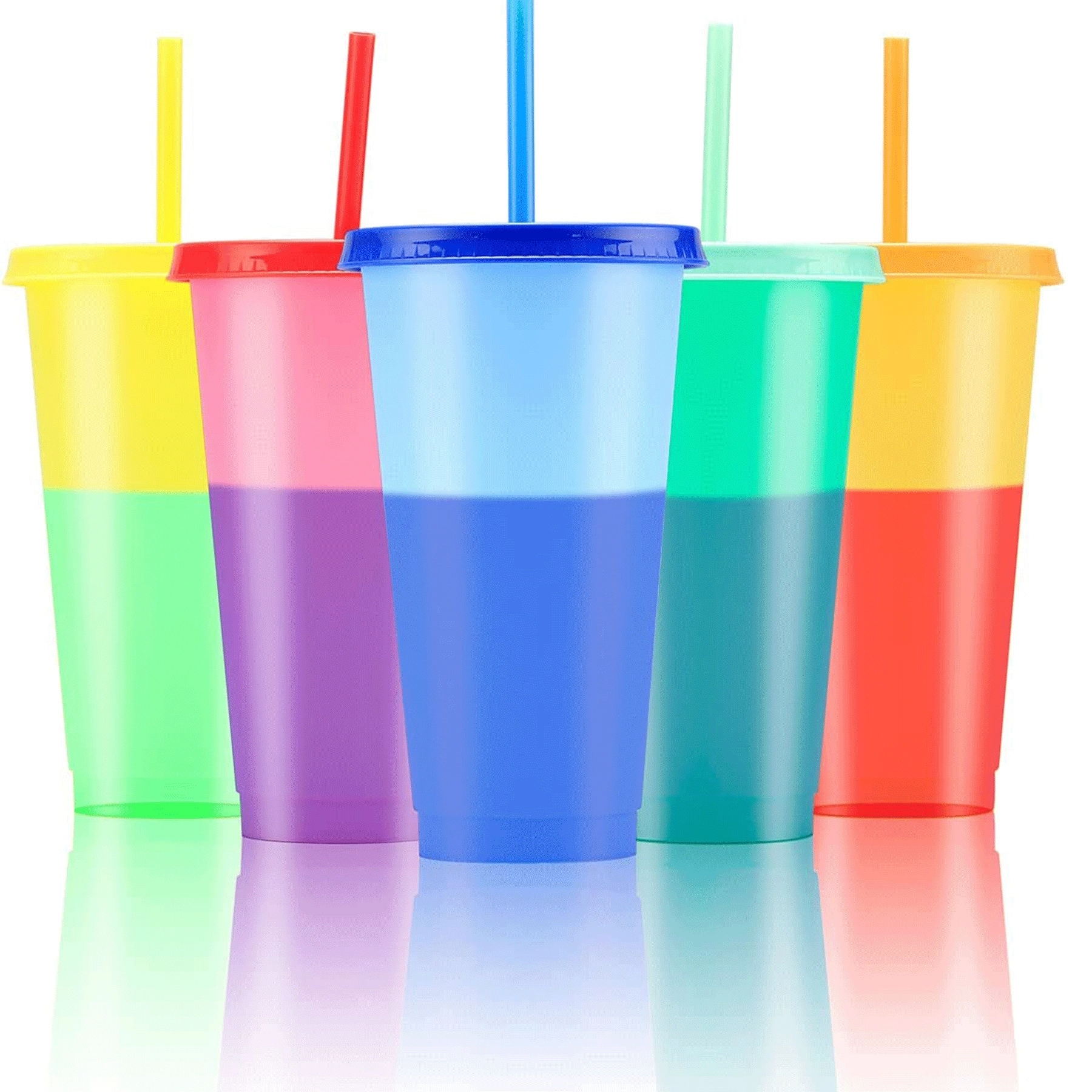Color Changing Cups Tumblers with Lids Straws 4