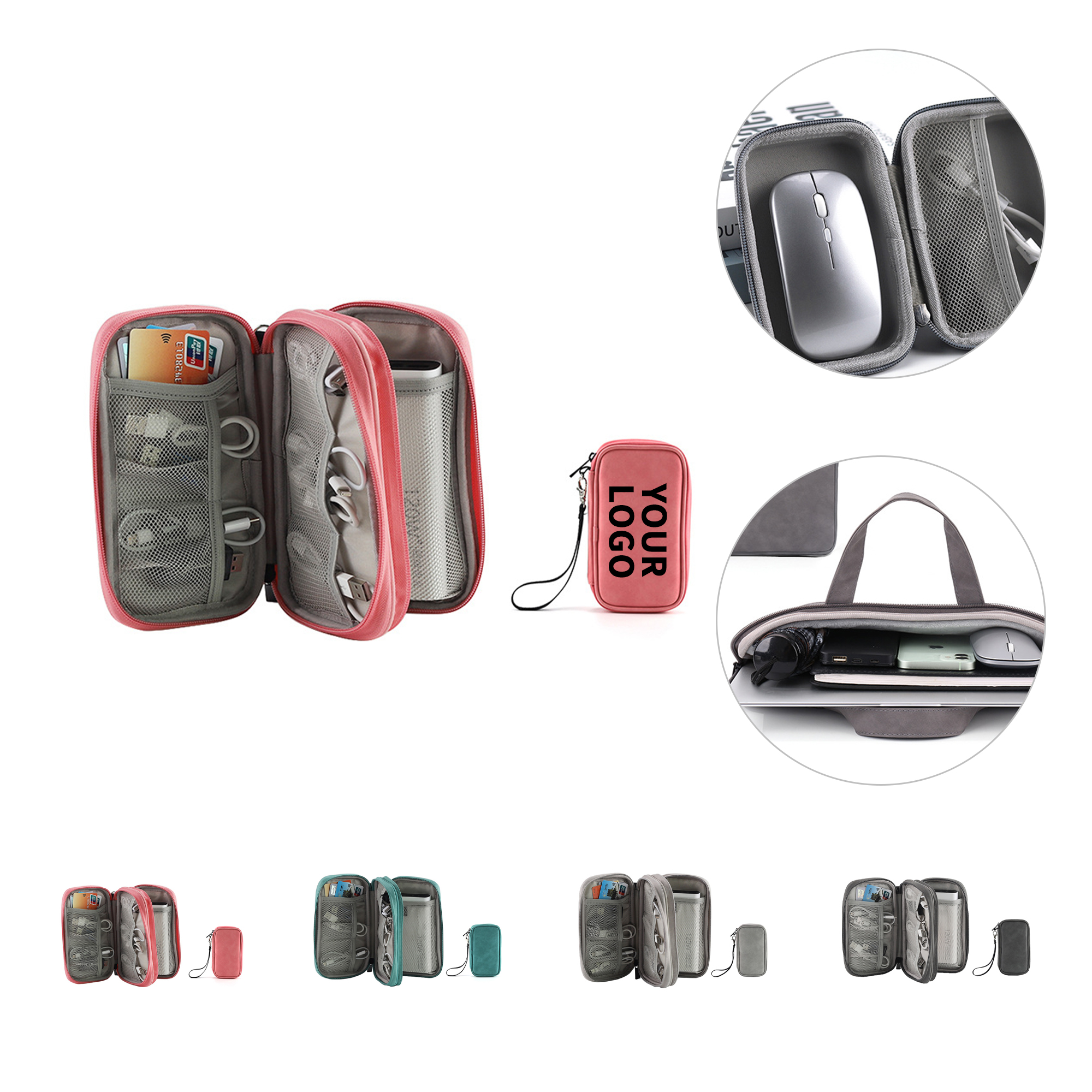 Polyurethane Digital Accessory Storage Case With Zipper 7