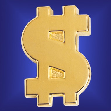 GOLD PLATED DOLLAR SIGN PAPER WEIGHT 1