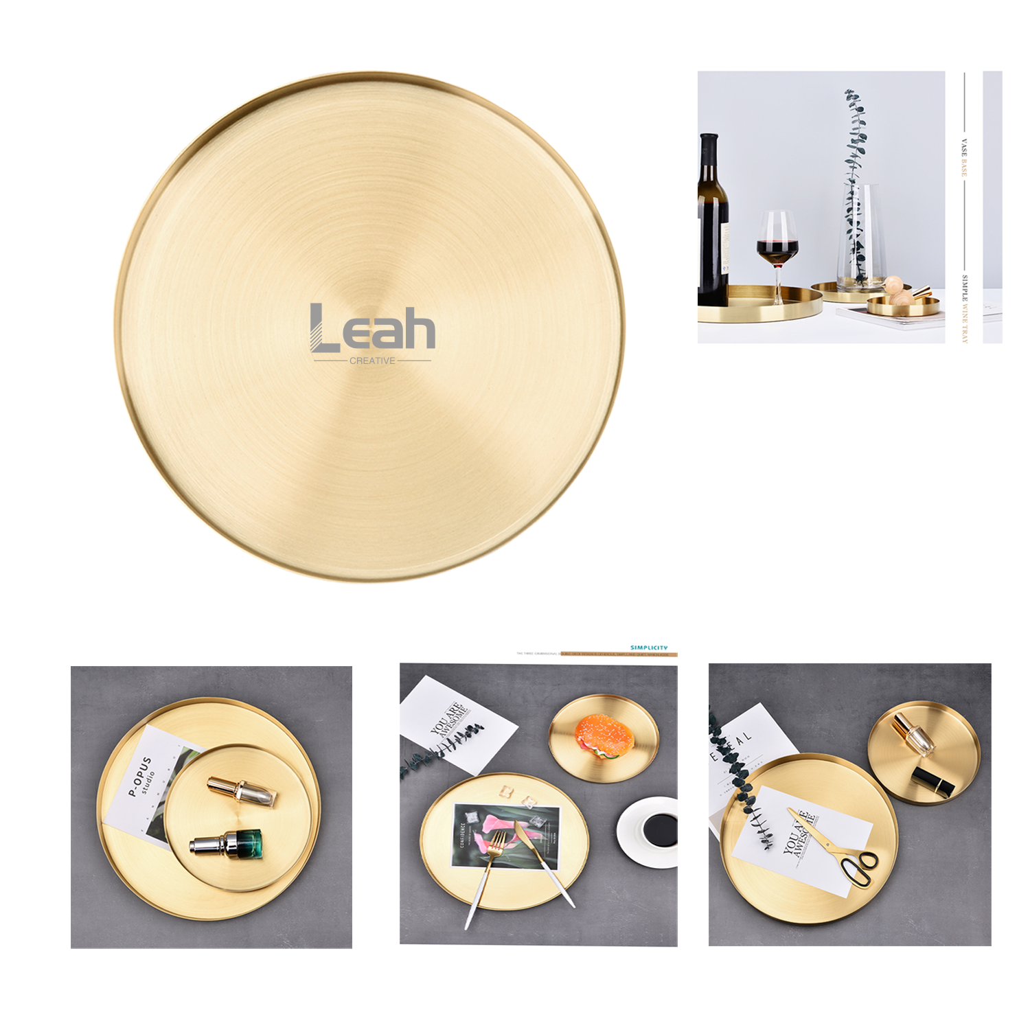Gold Round Storage Tray 2