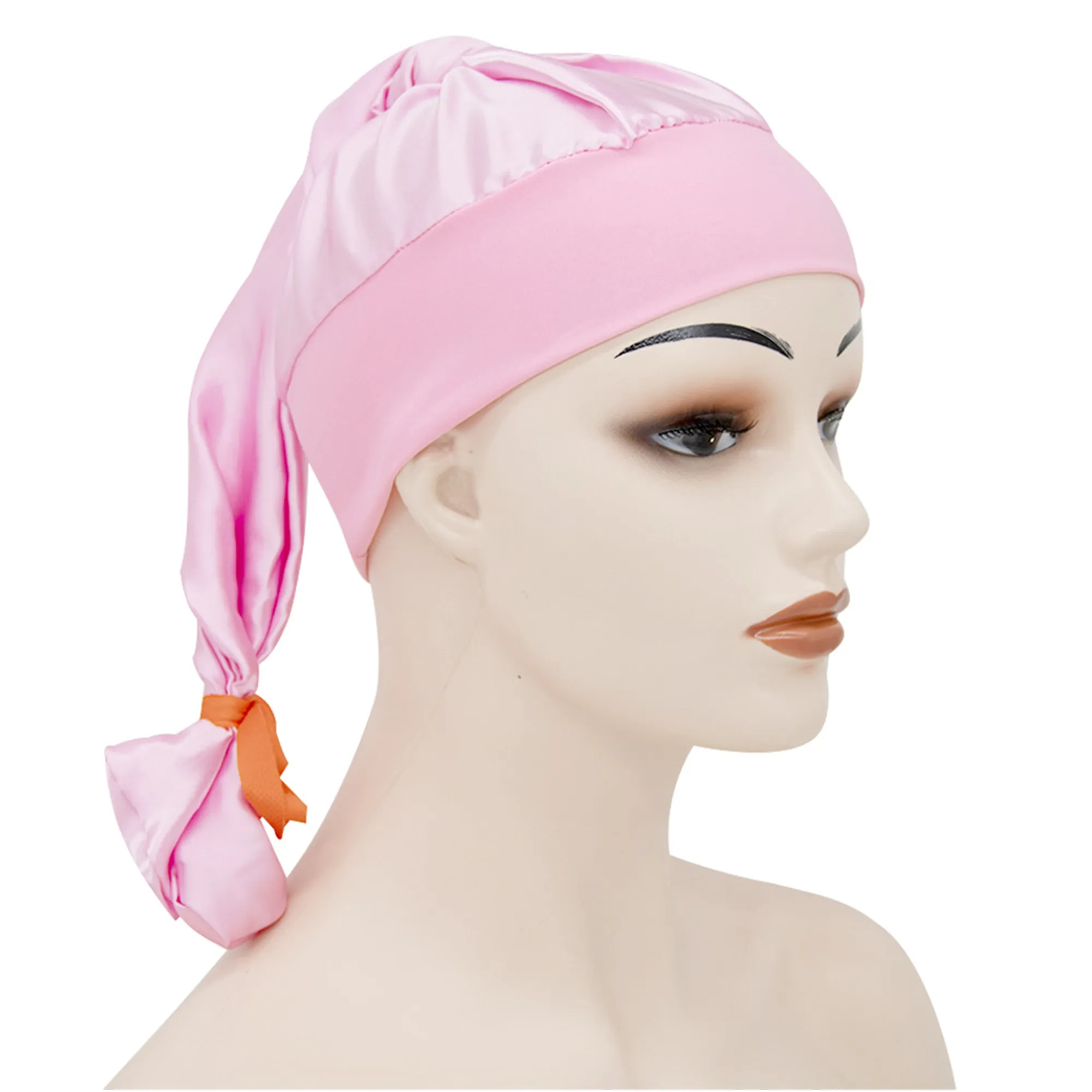 Long Silk-Satin Night Cap Bonnet for Women 3