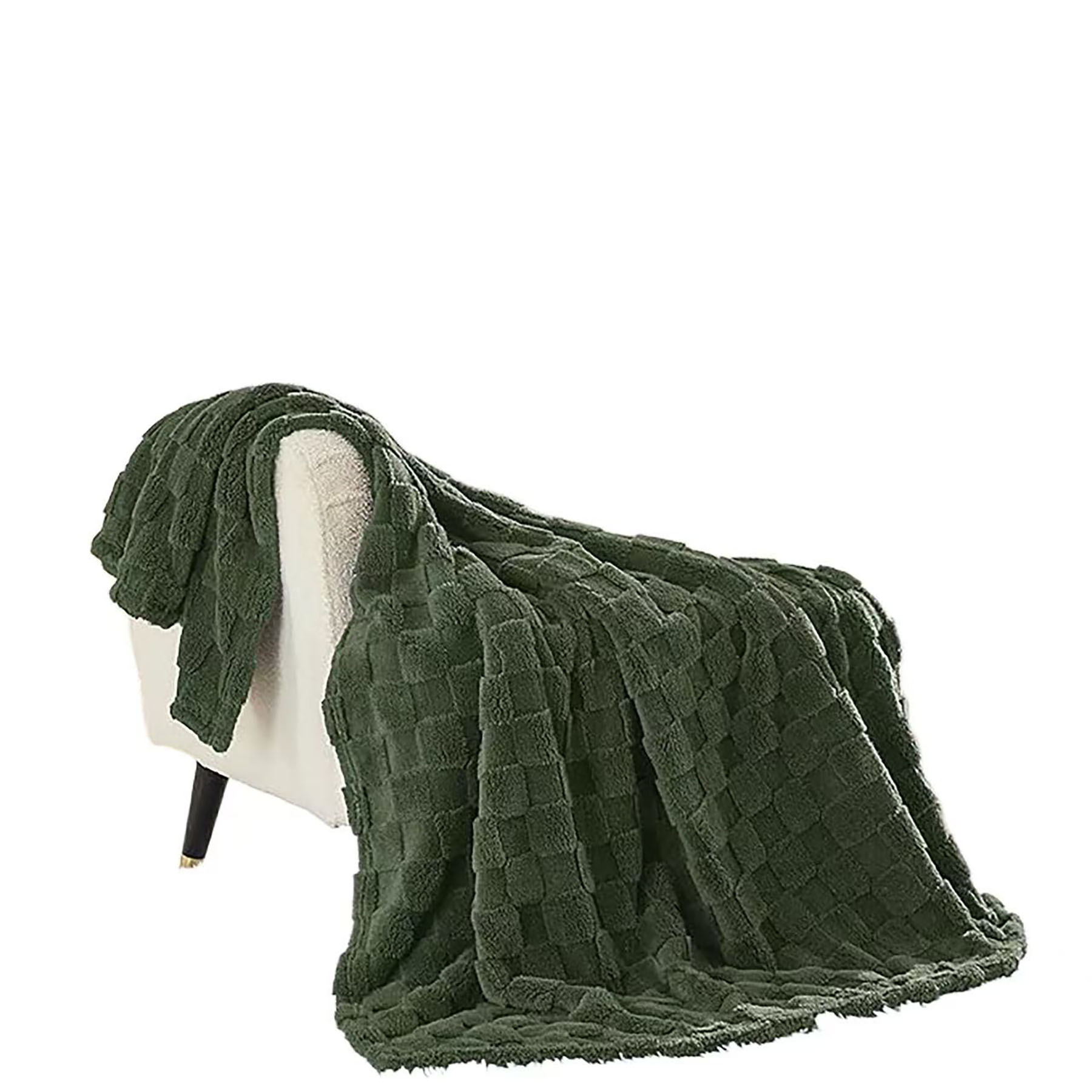 Checkered Fleece Throw Blanket 17