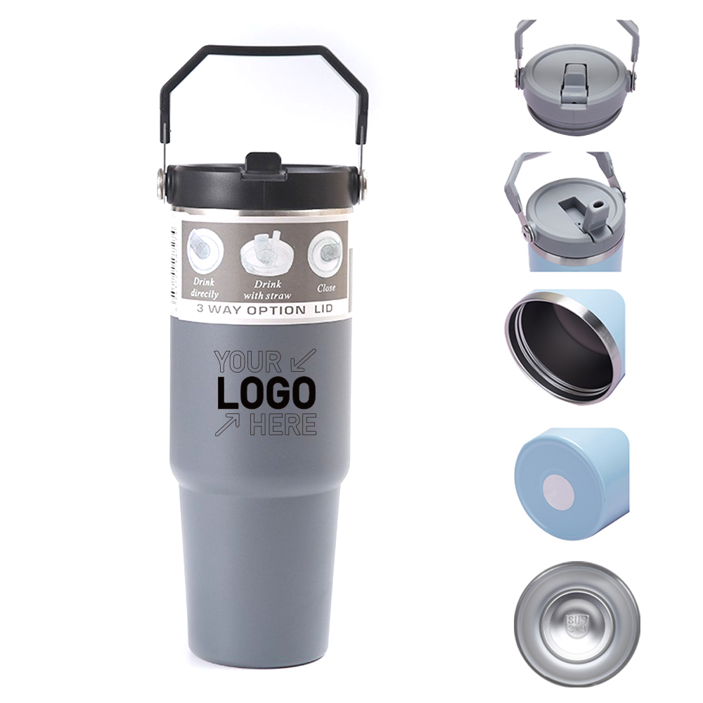 Vacuum insulated water bottle with straw 2