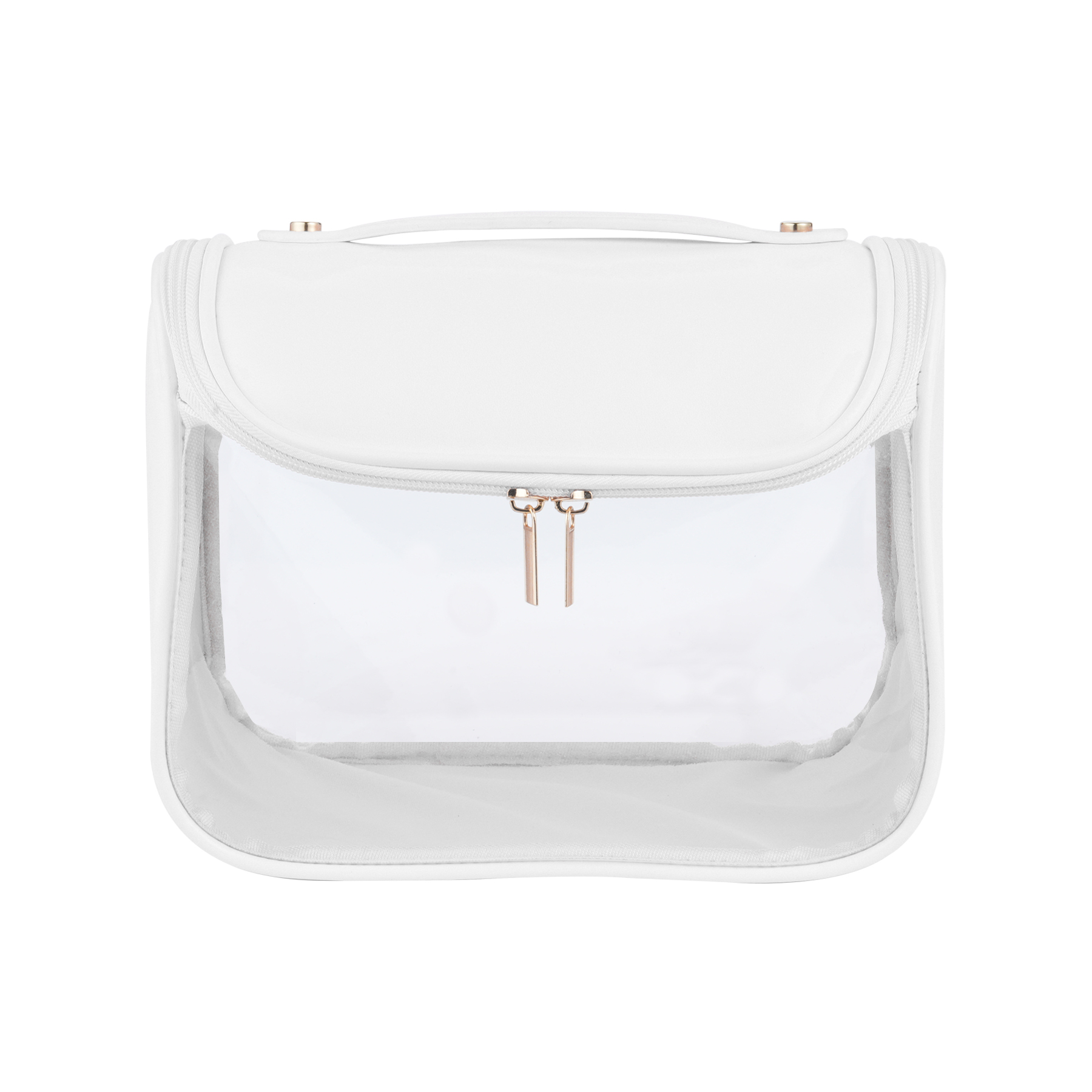 Hanging PU Leather Toiletry Bag with Clear PVC Window 15