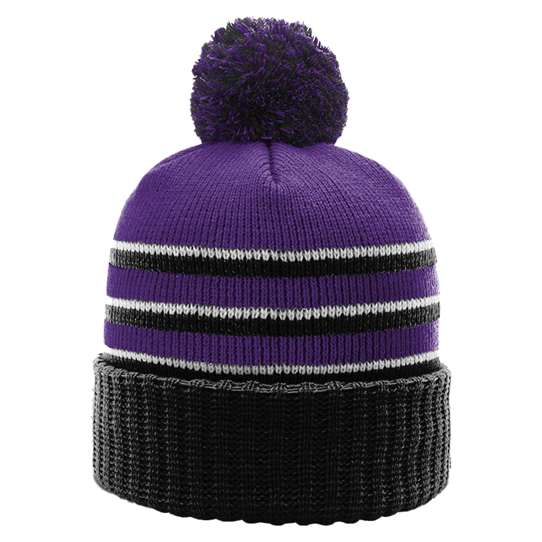Richardson 134 Striped Cuffed Beanie with Pom 9