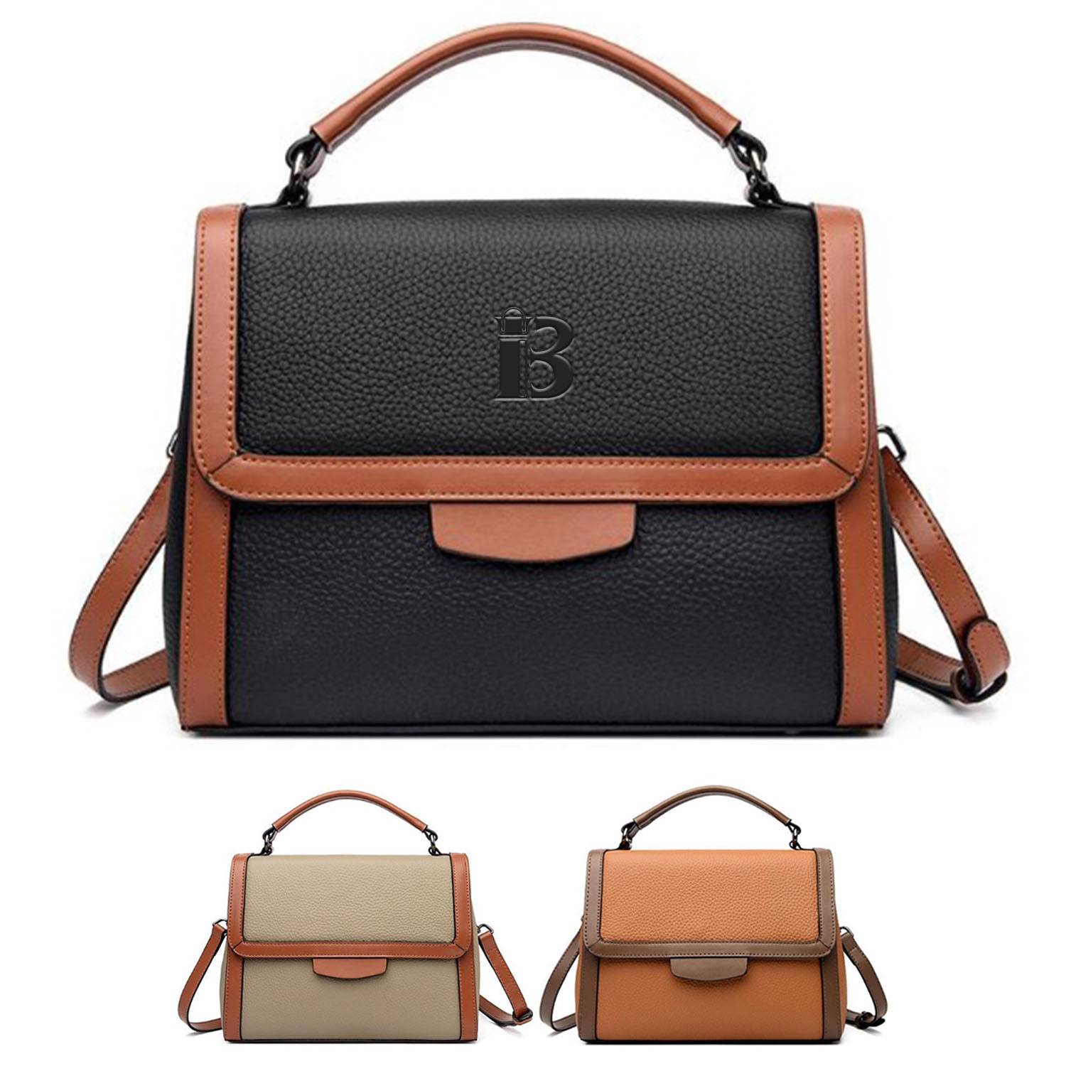 Genuine leather square crossbody bag handbag for woman 2