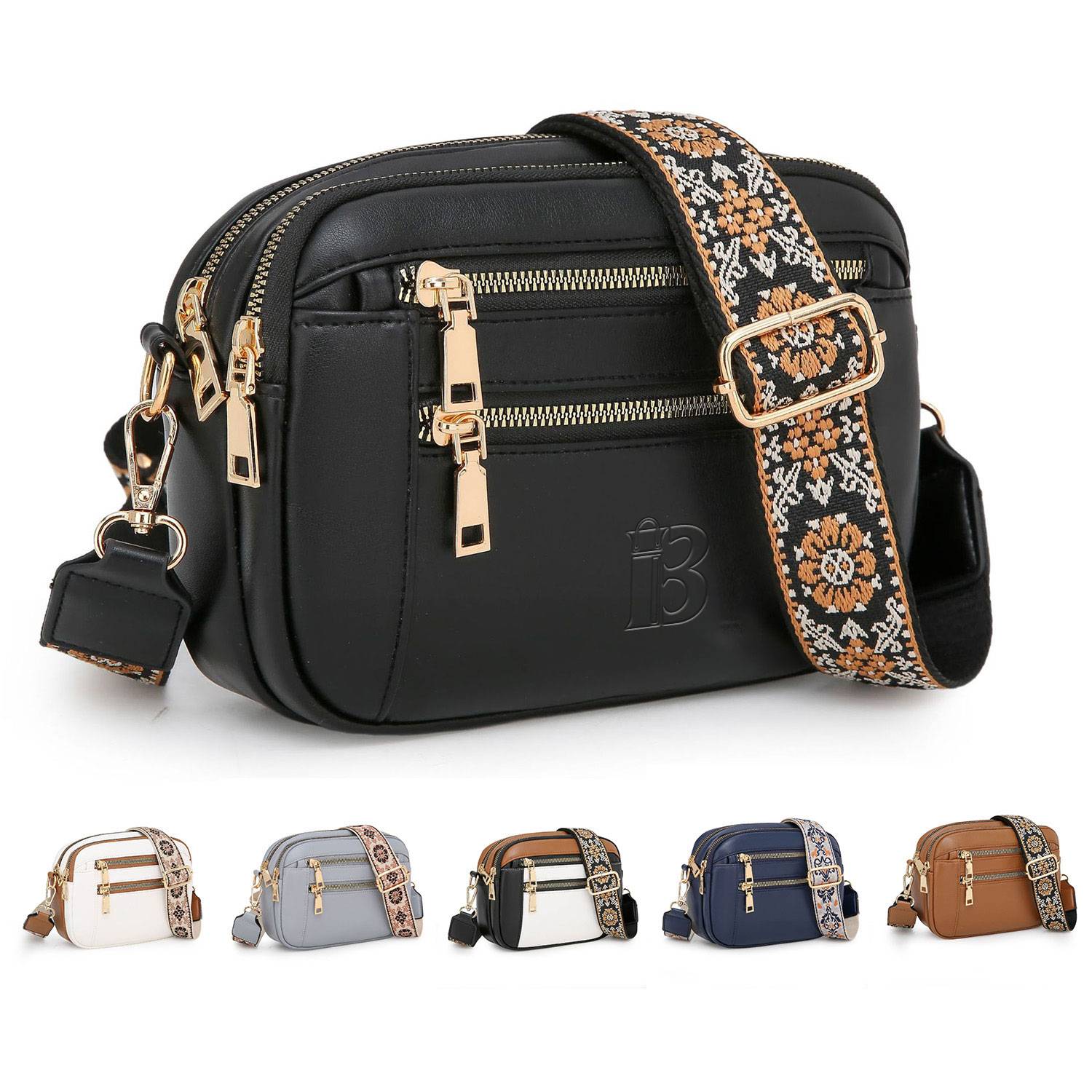 PU Leather Waterproof Crossbody Bags w/ Adjustable Strap 2