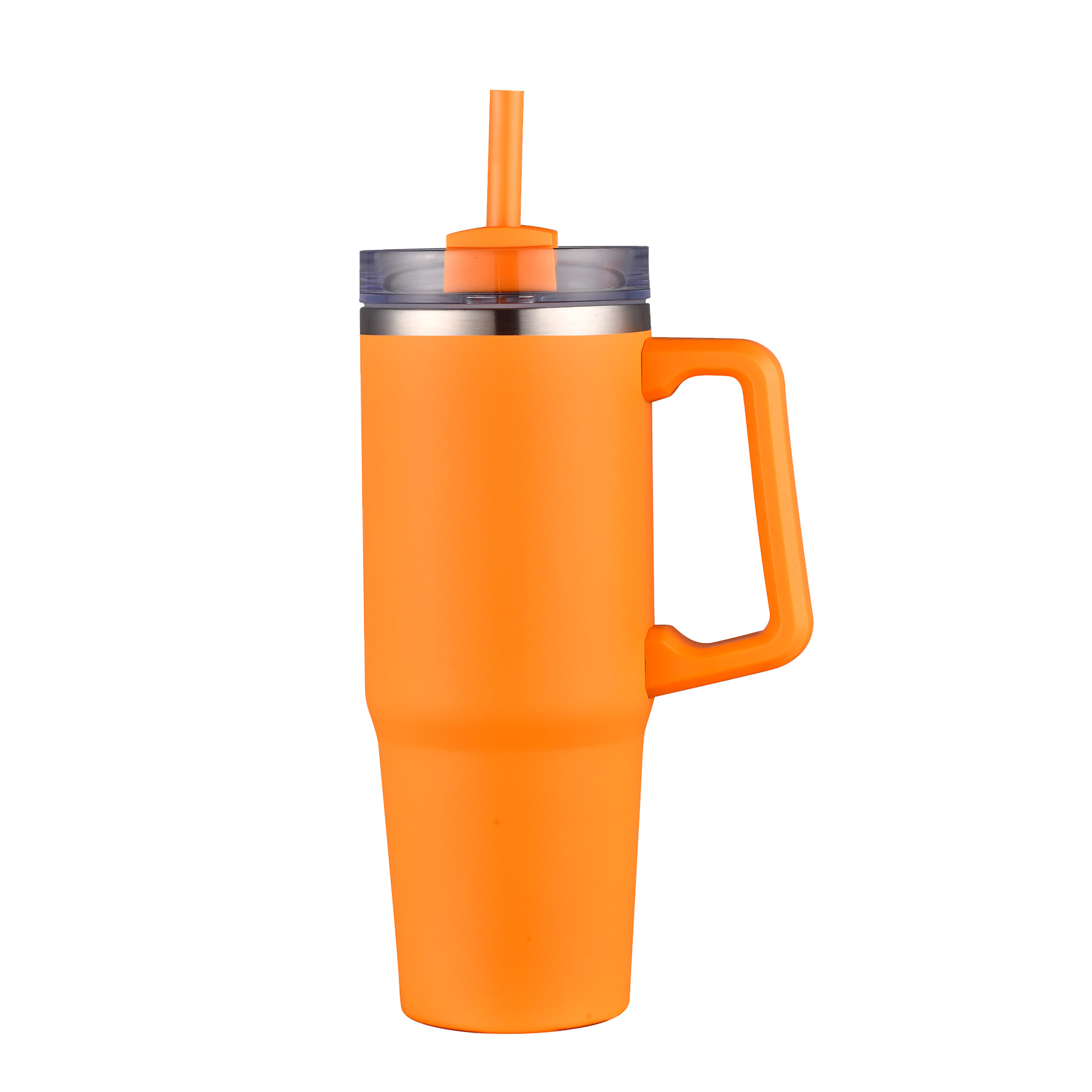 30 oz. Two Tone Travel Handle Mug with Twist Closure Straw Lid 23