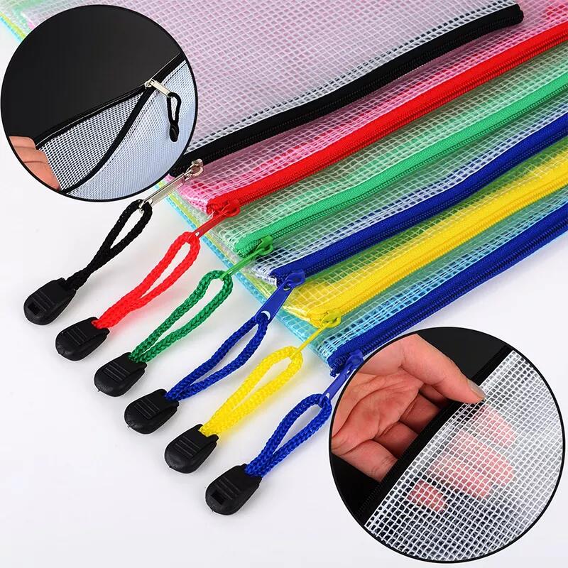 PVC Mesh Zipper Pouch Document Bag 3