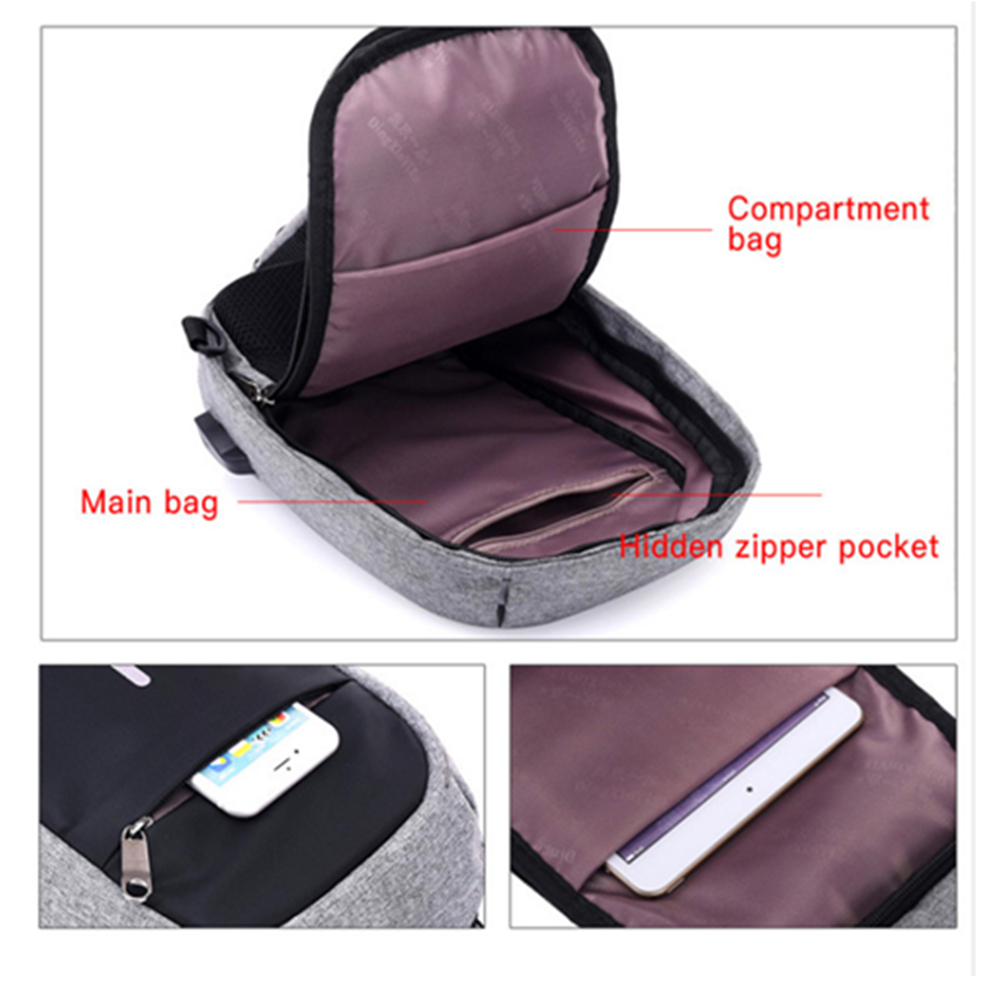 Anti Theft Reflective Cross Body Sling Bag With USB And Ear Phone Ports 2
