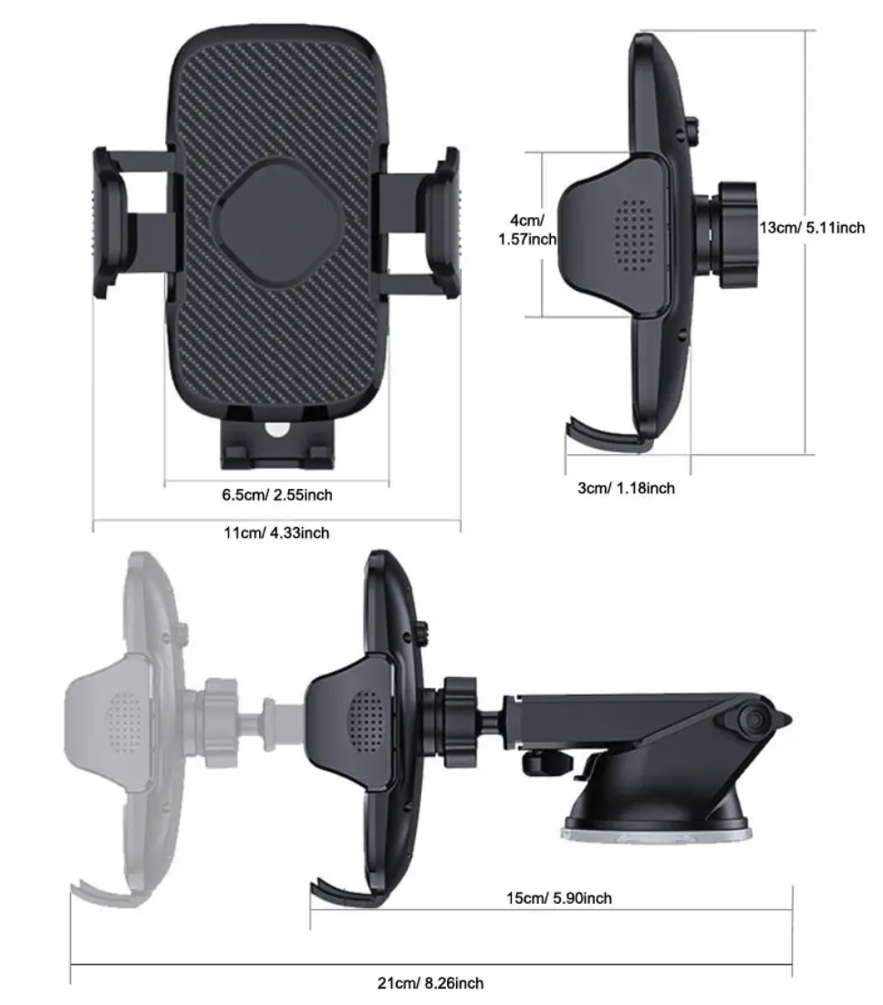 Handsfree Windshield Dash Strong Suction Cup Carbon Fiber Phone Holder Car Mount for Phone 4