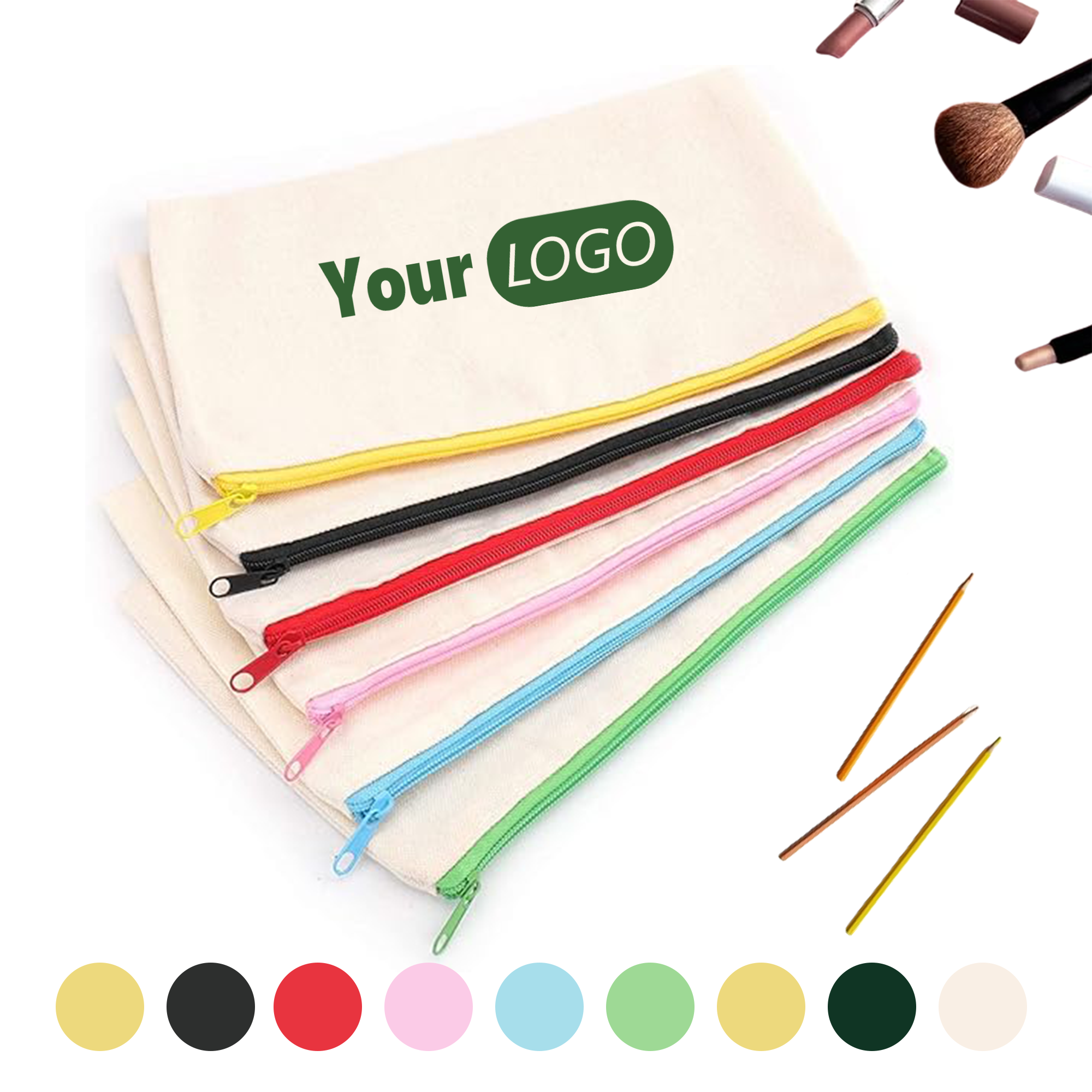 Canvas Pencil Bag With Zipper MOQ20 10