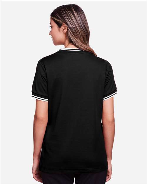 Women's CrownLux Performance® Plaited Tipped V-Neck Shirt - DG20CW 19