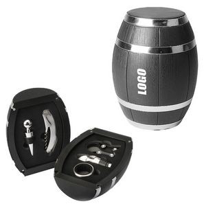 5 In 1 Wine Opener With Silver Barrel Shaped Case 16