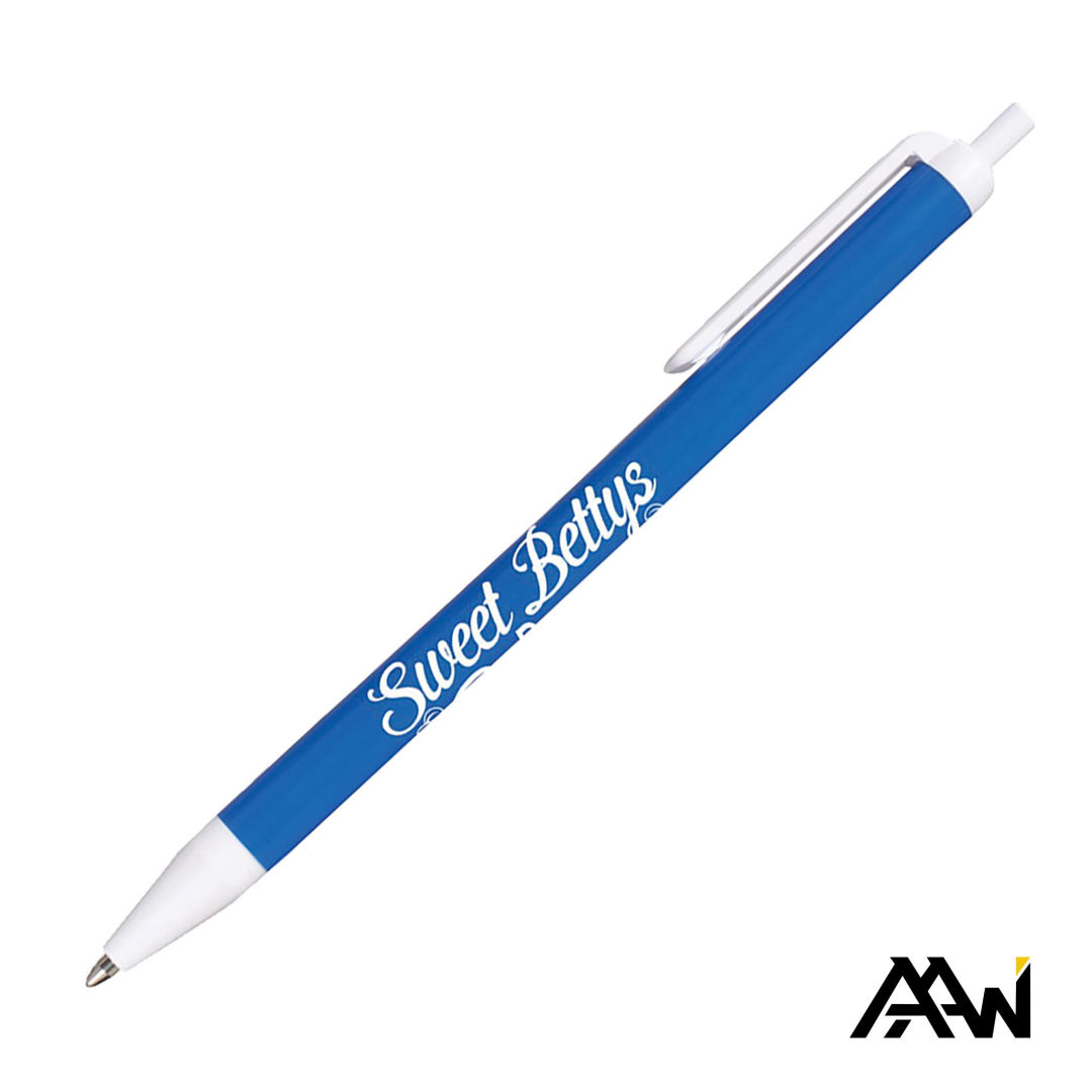 Value Slim Pen w/Glossy Colored Barrel - Matte White Accent 13
