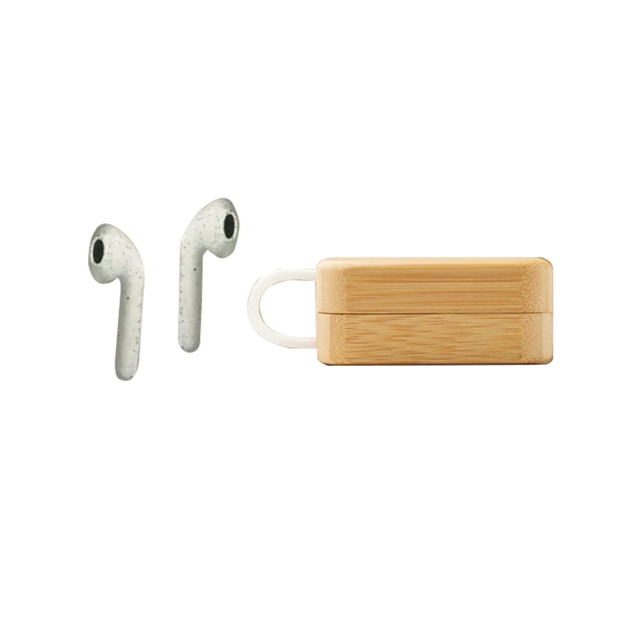 TWS Earbuds In Bamboo Charging Case 8