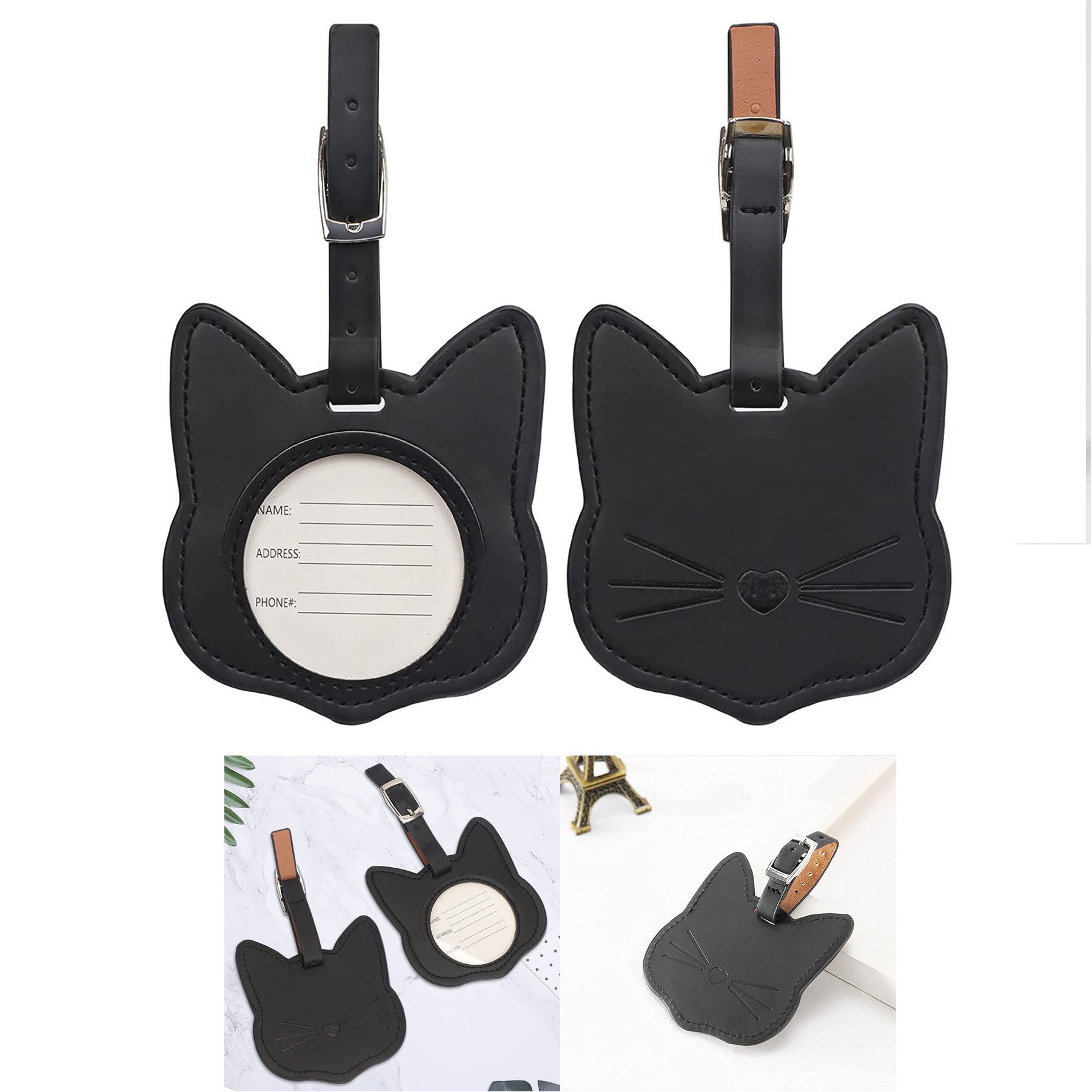 Premium PU Leahter Cat Luggage Tag 5