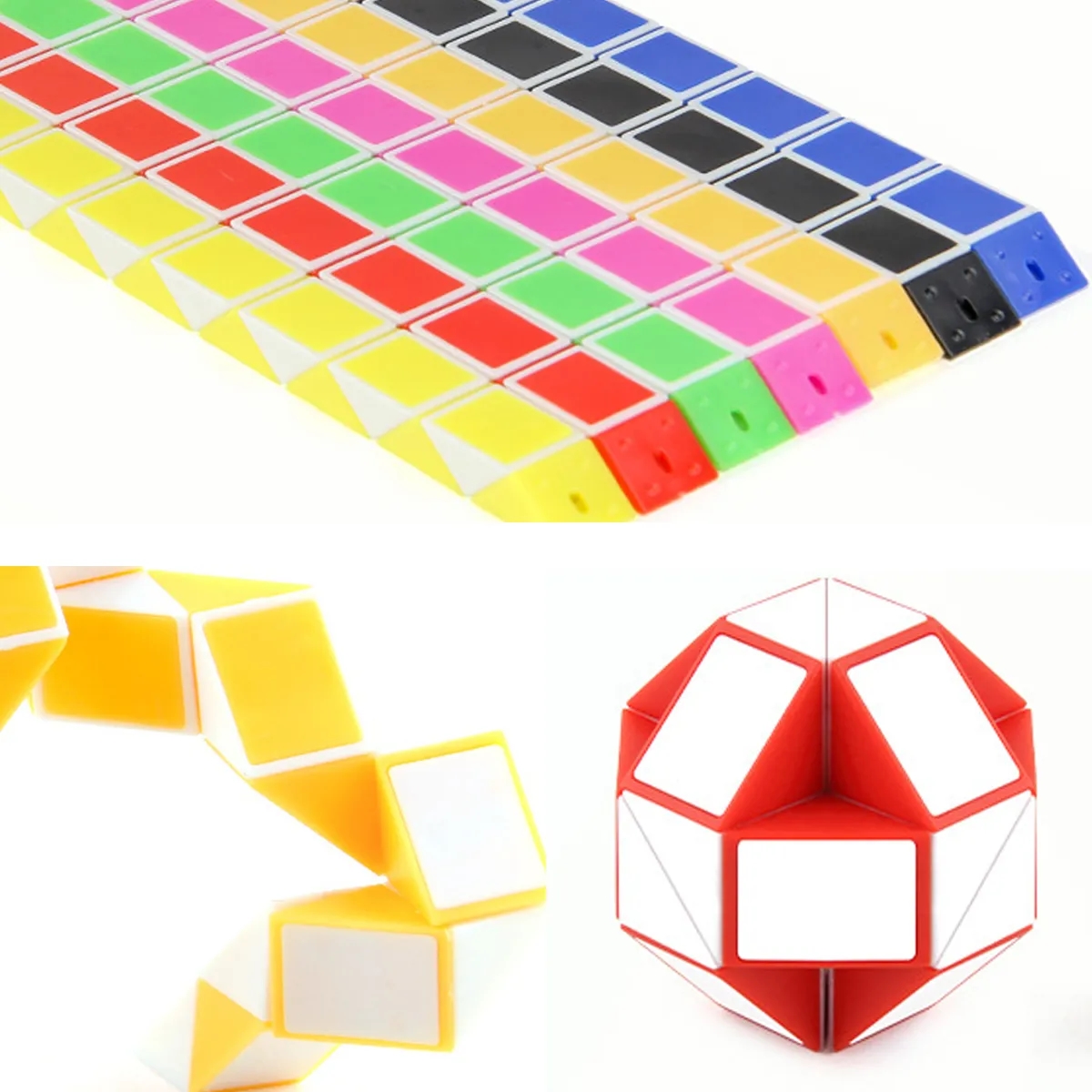 Colorful Sensory Fidget Snake Cube Twist Puzzles - Stocking Stuffers for Kids 6