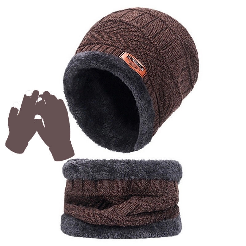 Winter Hat Scarf Touch Screen Gloves Set 5
