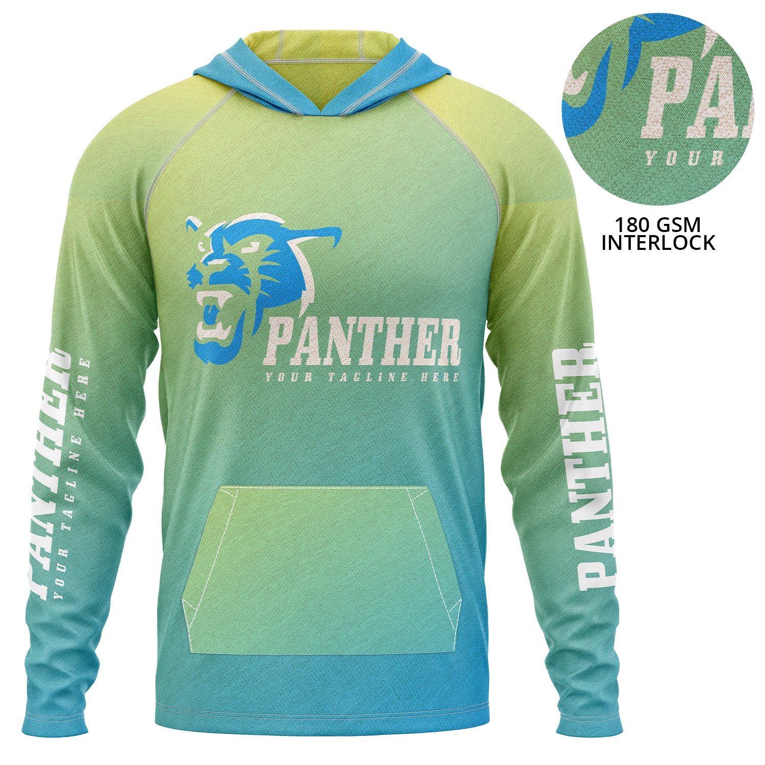 Unisex 180 GSM Poly Interlock Sublimation Pullover Hoodie w/ Kangaroo Pocket 2