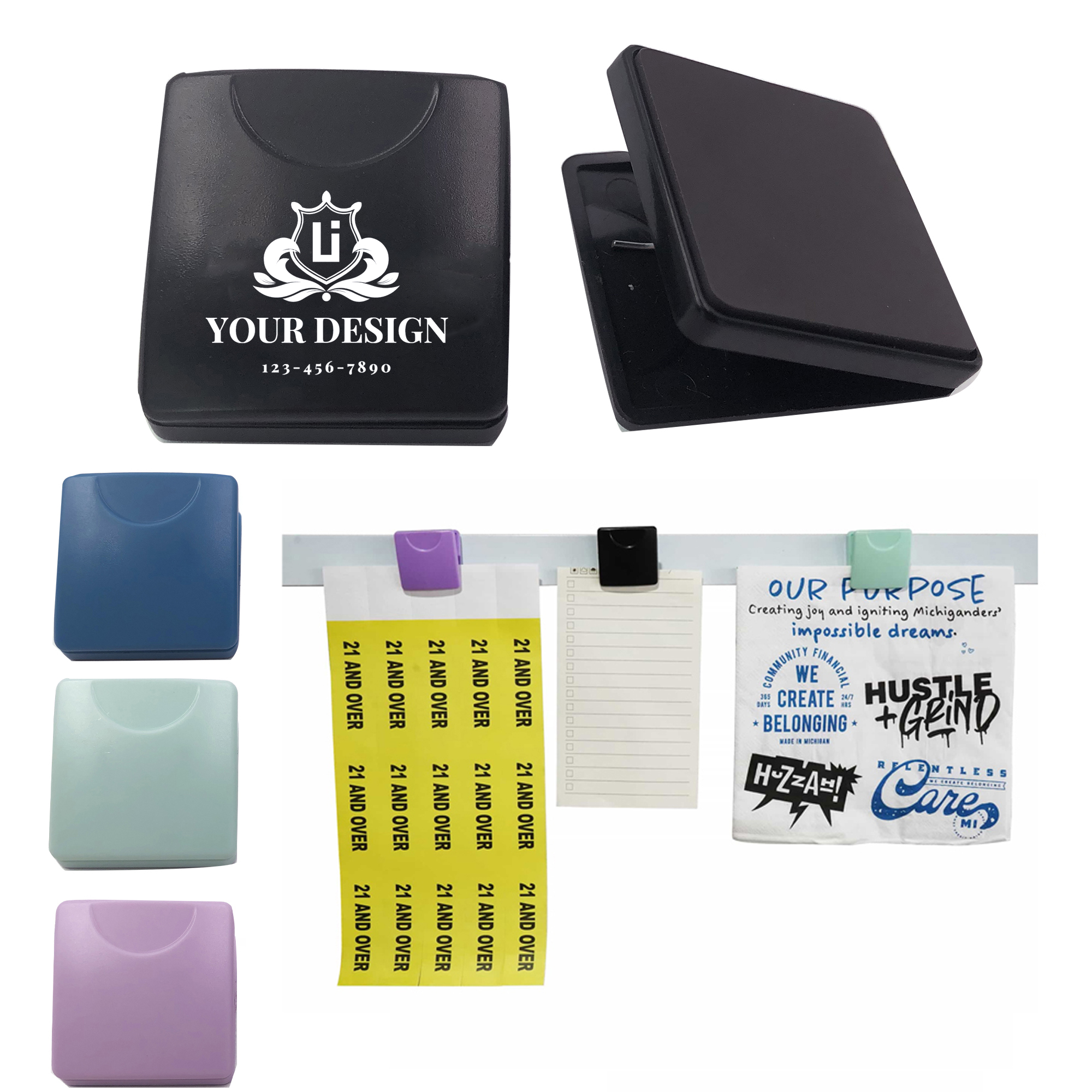 Square Plastic Magnetic Clip Snacks Bag Clips 5
