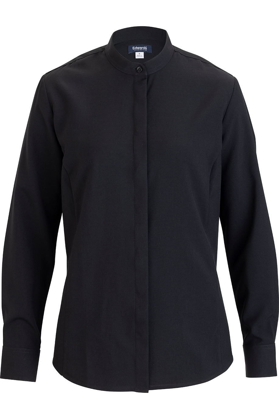 Flexbatiste Banded Collar Long Sleeve Ladies Shirt