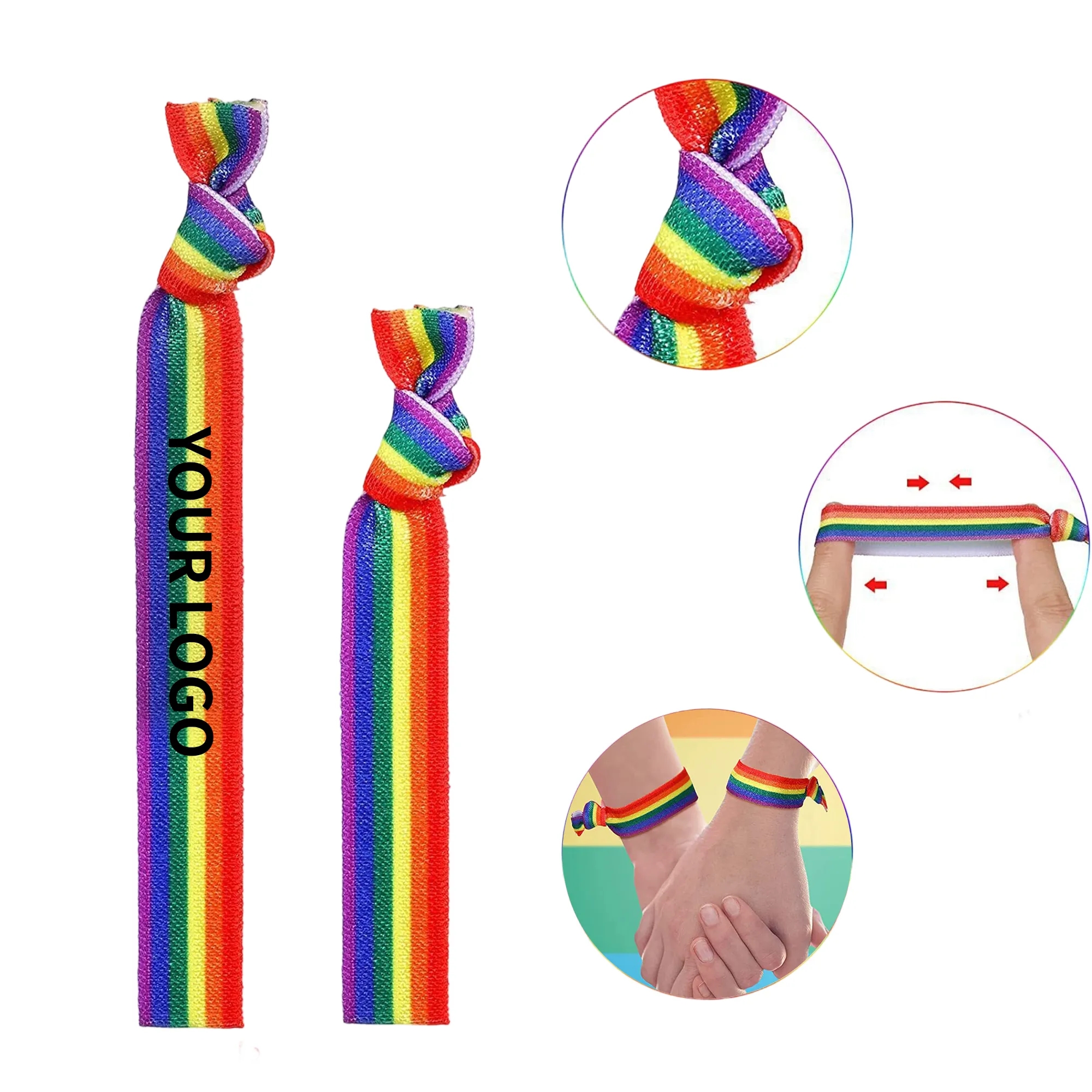 Vibrant Rainbow Elastic Wristband 1