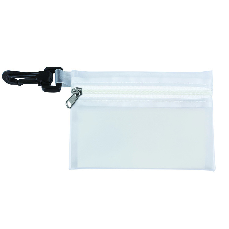 “TechClear” Mobile Tech Accessory Kit in Translucent Carabiner Zipper Pouch Components inserted into 4