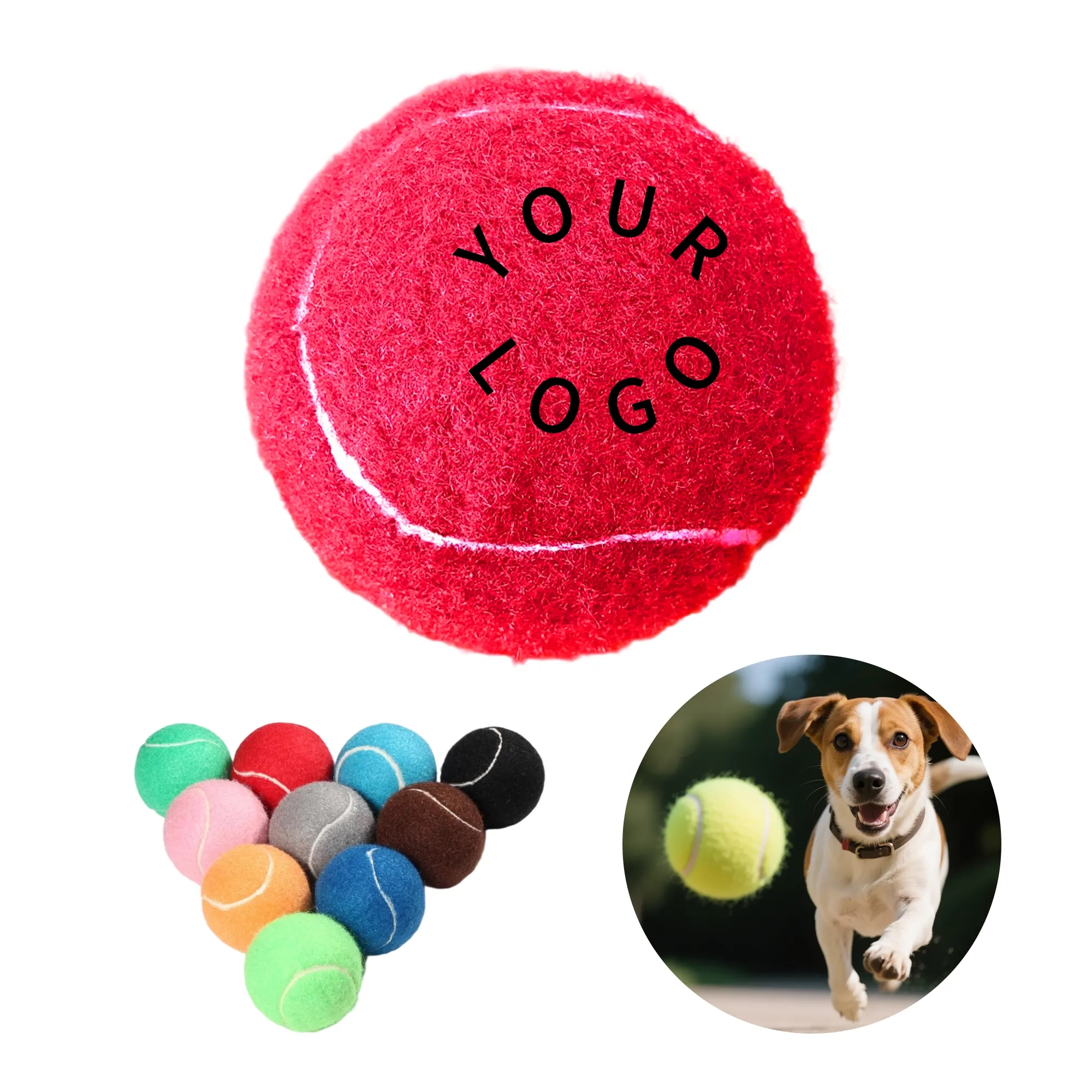 MOQ 50 Rubber Pet Tennis Ball 3
