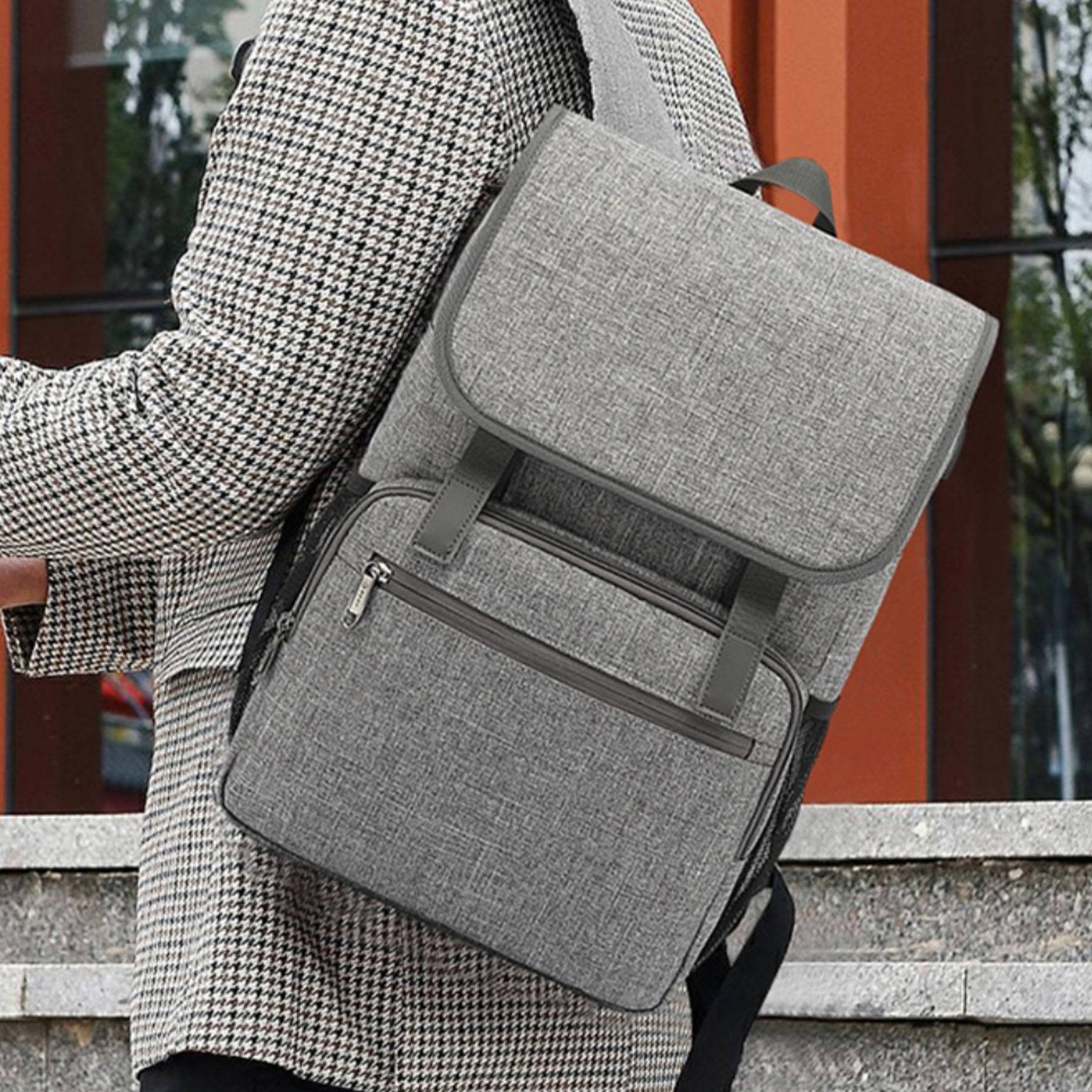Polyester backpack waterproof with USB charging port 9