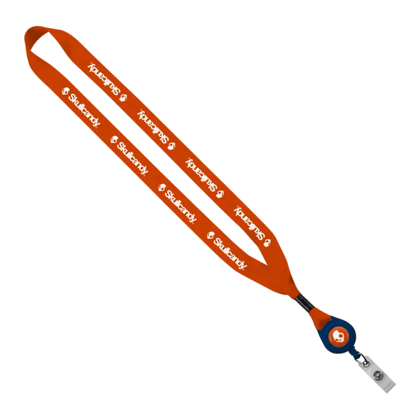 3/4" Polyester Lanyard with Metal Crimp & Retractable Badge Reel 271