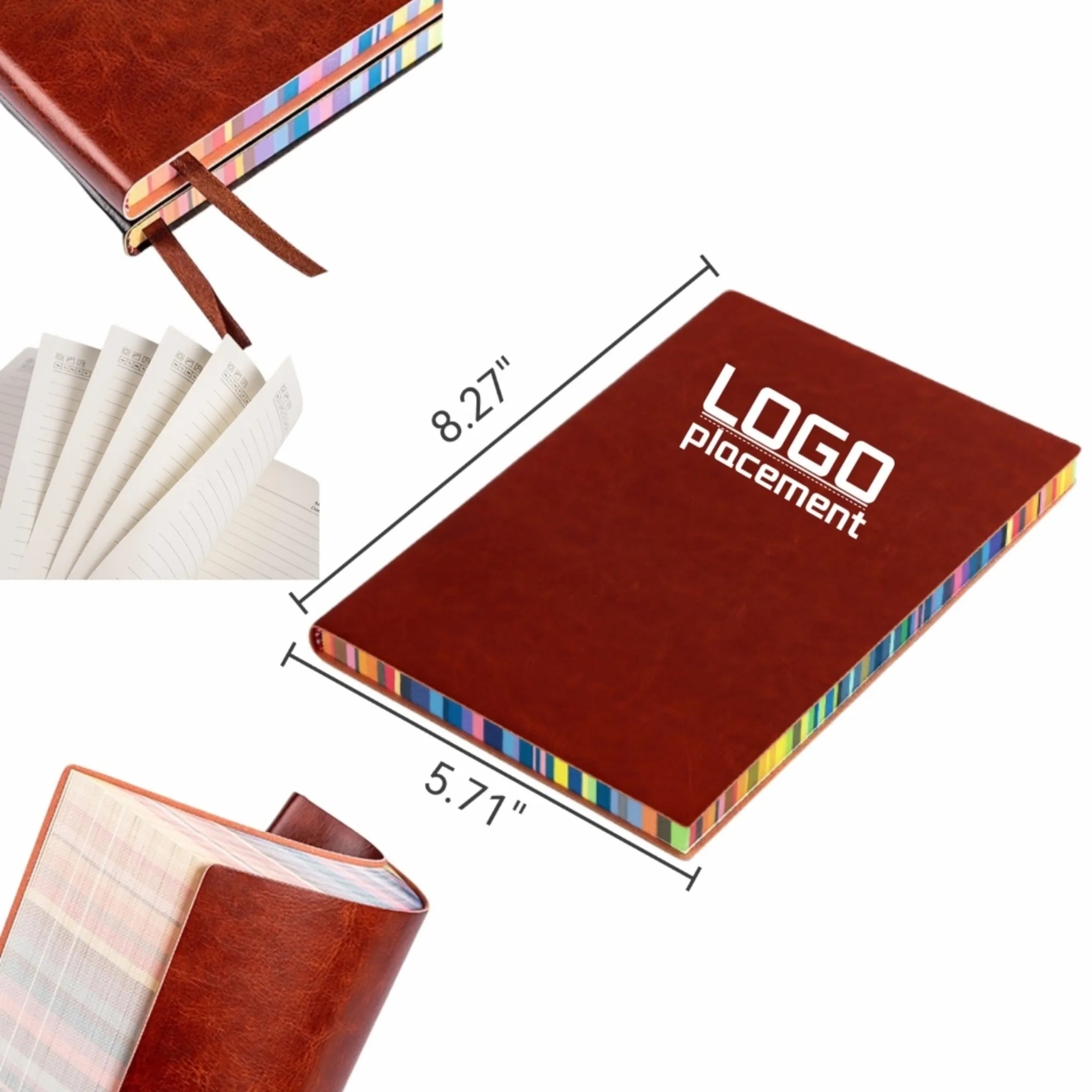 A5 Softcover Rainbow Edge PU Notebook Custom Journal 3