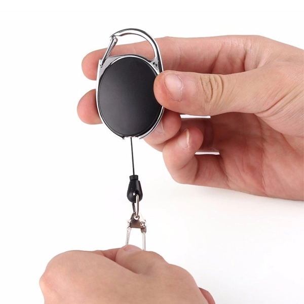 RETRACTABLE BADGE HOLDER WITH Key Chain Loop 2
