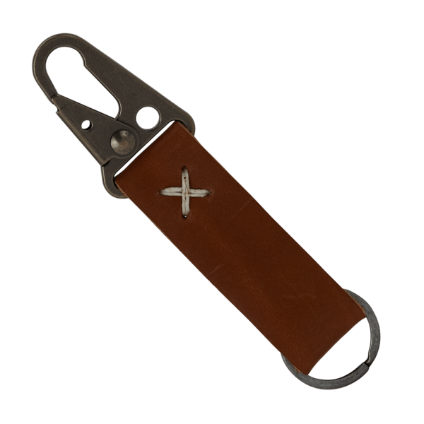 Busker Leather Keychain with Antique Nickel Carabiner 77