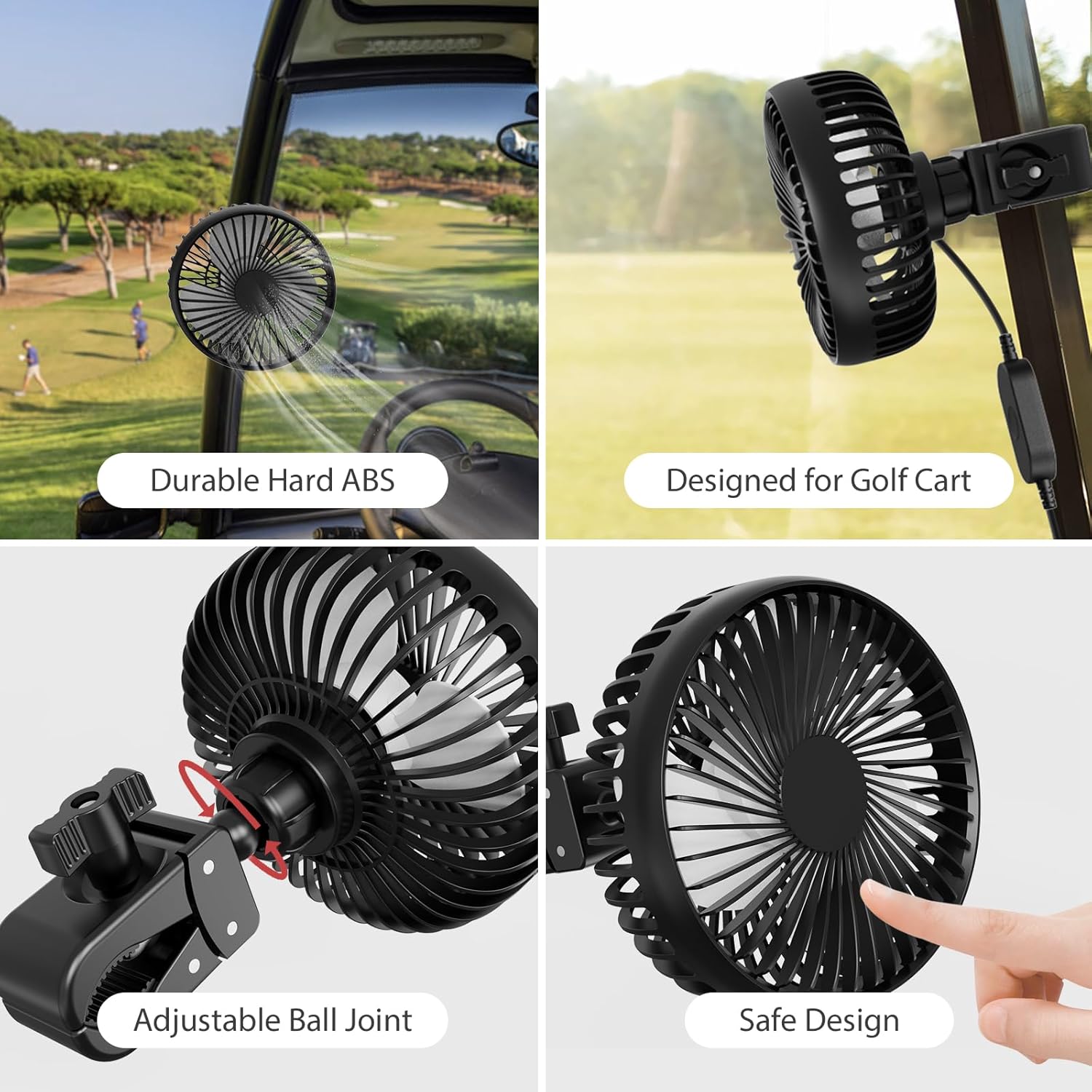 Portable USB Plug In Golf Cart Fan 5
