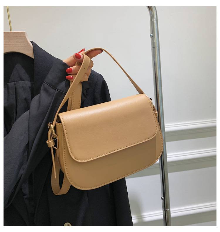 Women's PU Leather Minimalist Saddle Tote Bag 1