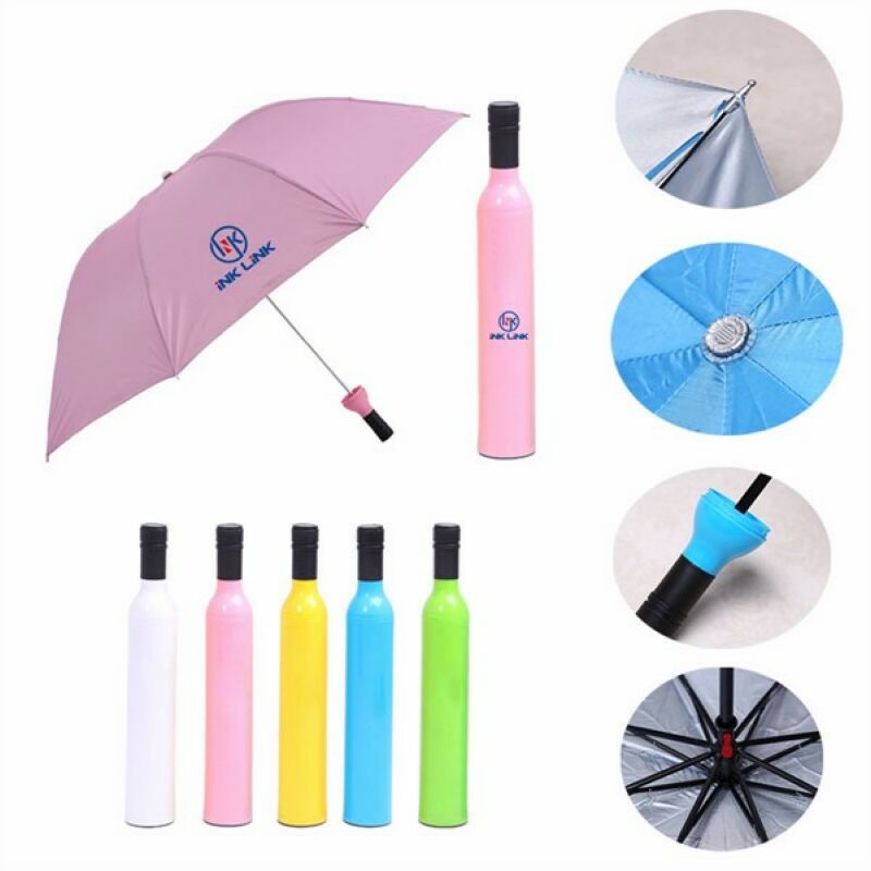 Wine Bottle Shaped Foldable Umbrella