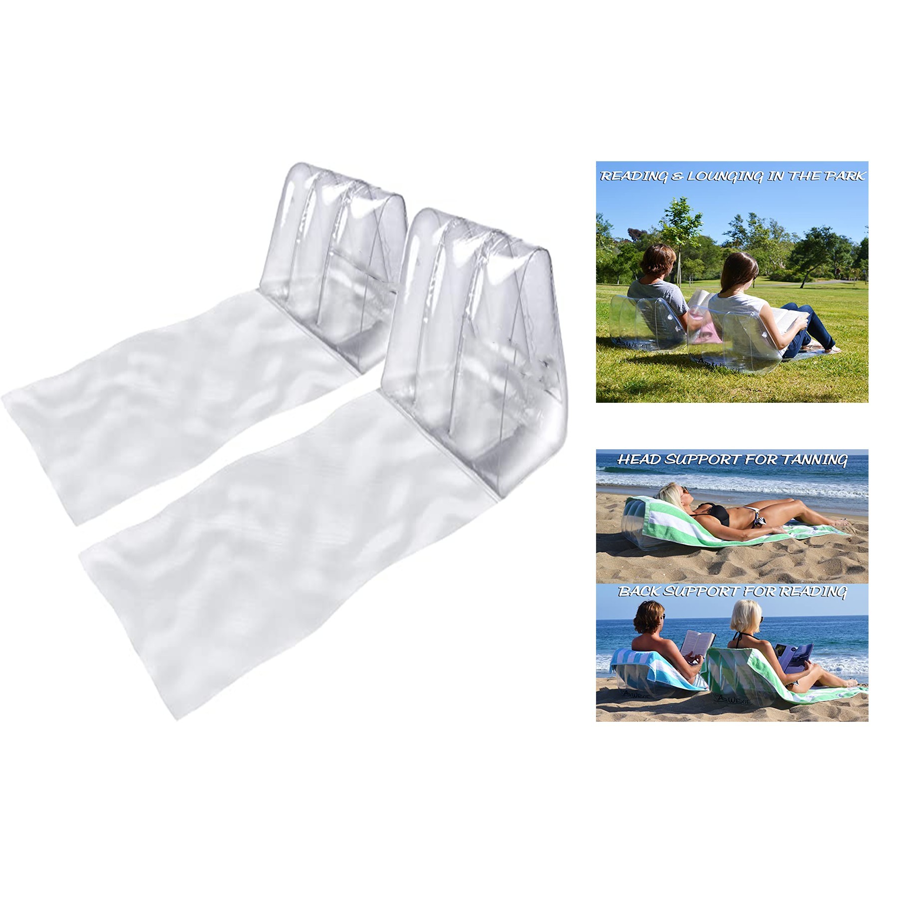 6 x 10 x 4 Inches Inflatable Clear Beach Chair 2