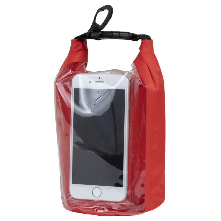 7" W x 11" H "The Navagio" 2.5 Liter Water Resistant Dry Bag With Clear Pocket Window 11