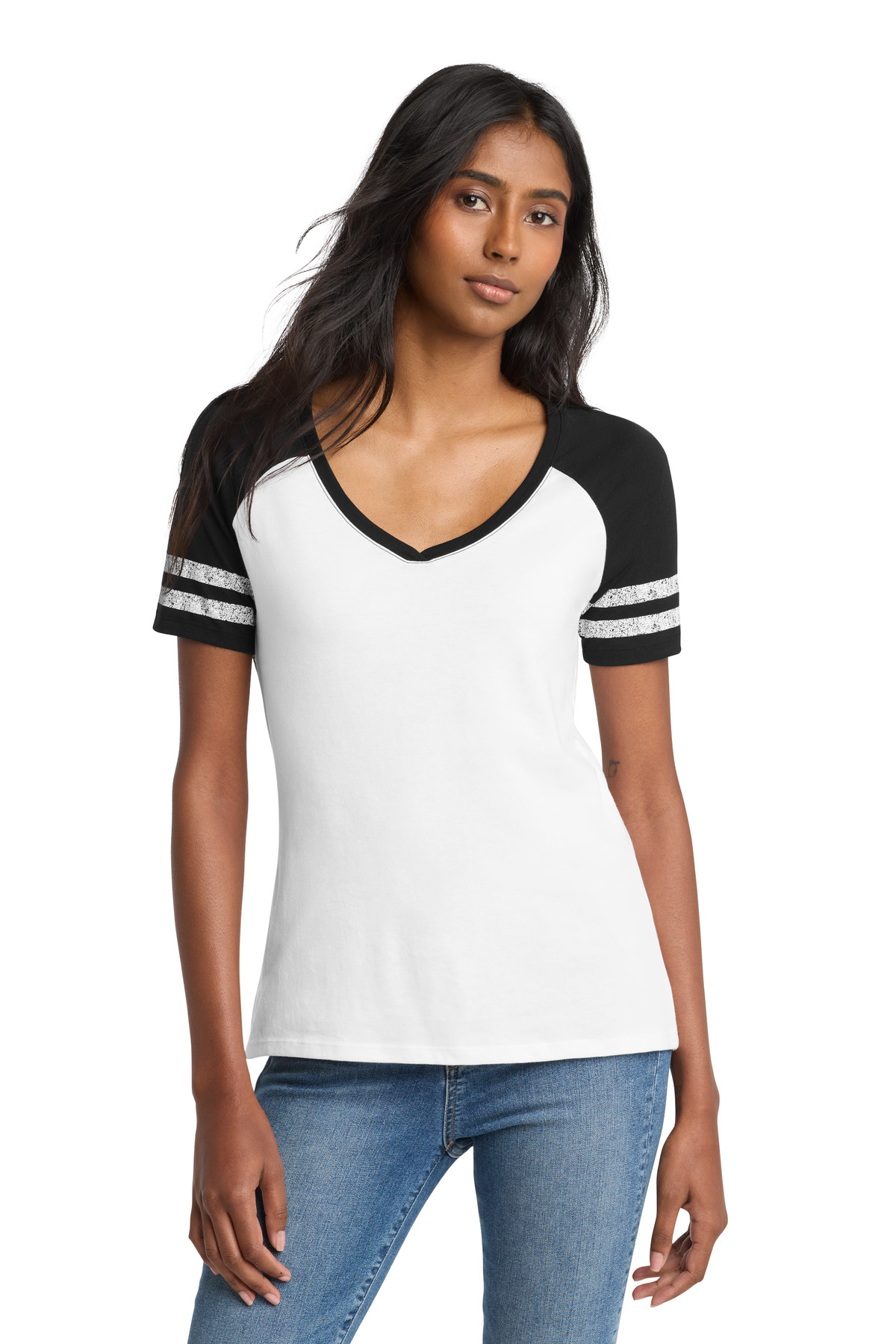District Women's Game V-Neck Tee. DM476 29