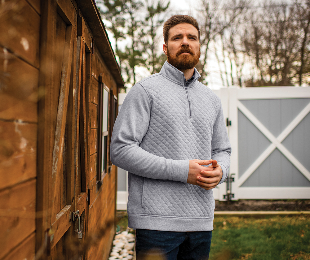 Men's Franconia Quilted Pullover, custom hoodie or sweatshirt with logo imprint 2