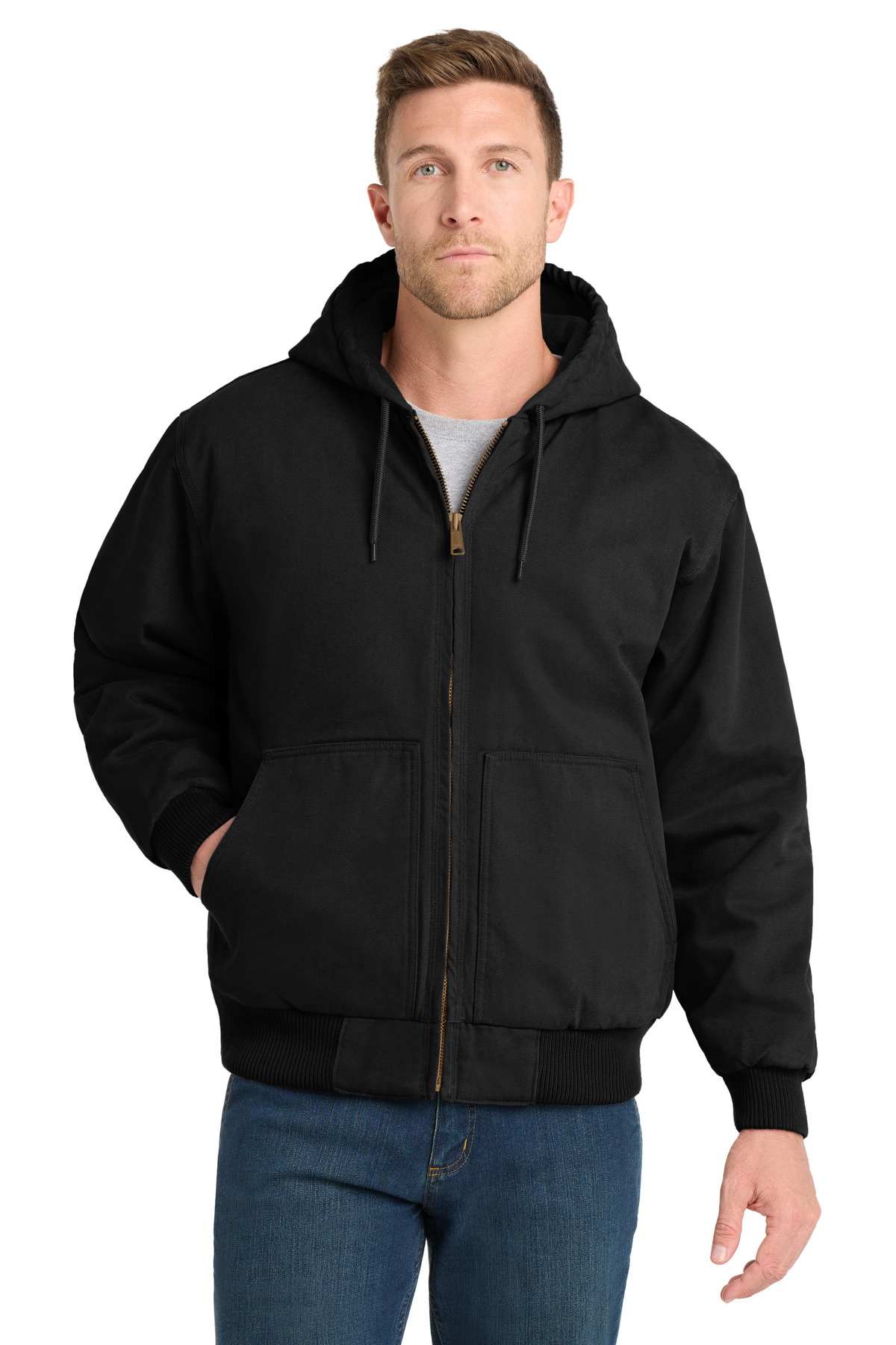 CornerStone Washed Duck Cloth Insulated Hooded Work Jacket. CSJ41 5