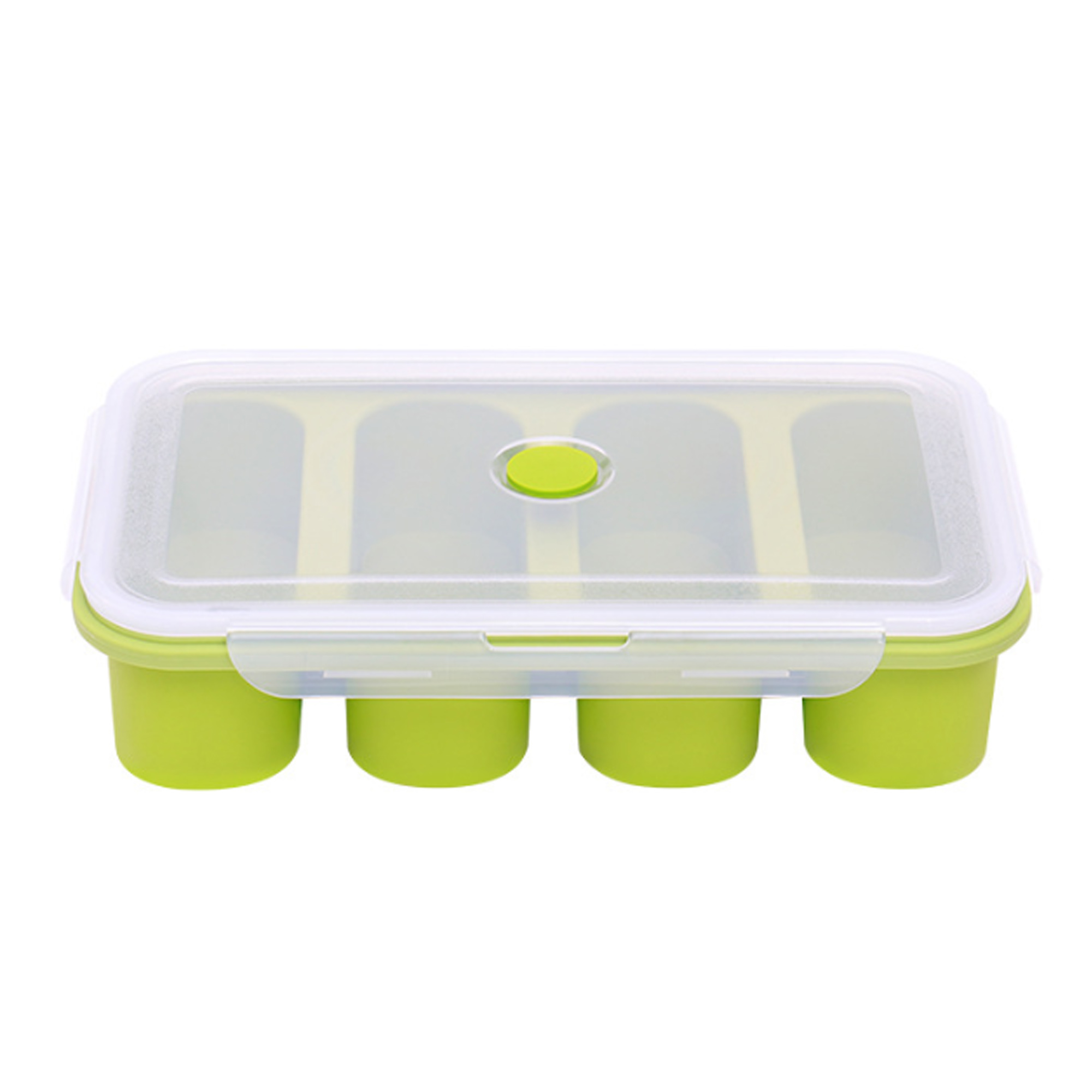 4 Compartment Ice Cube Tray with Cover 2