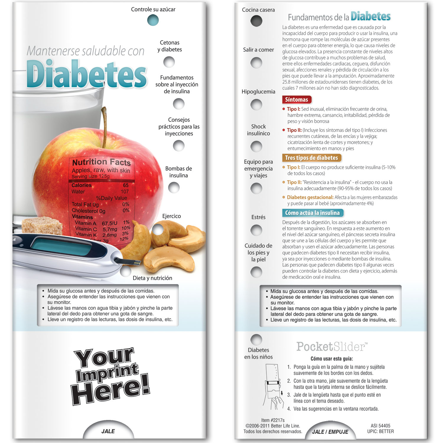 Pocket Slider - Staying Healthy with Diabetes (Spanish) — view 1 of 3