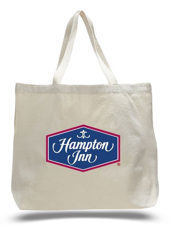 12 Oz. Jumbo Canvas Tote Bag w/ Squared Bottom - 20"x15"x5"