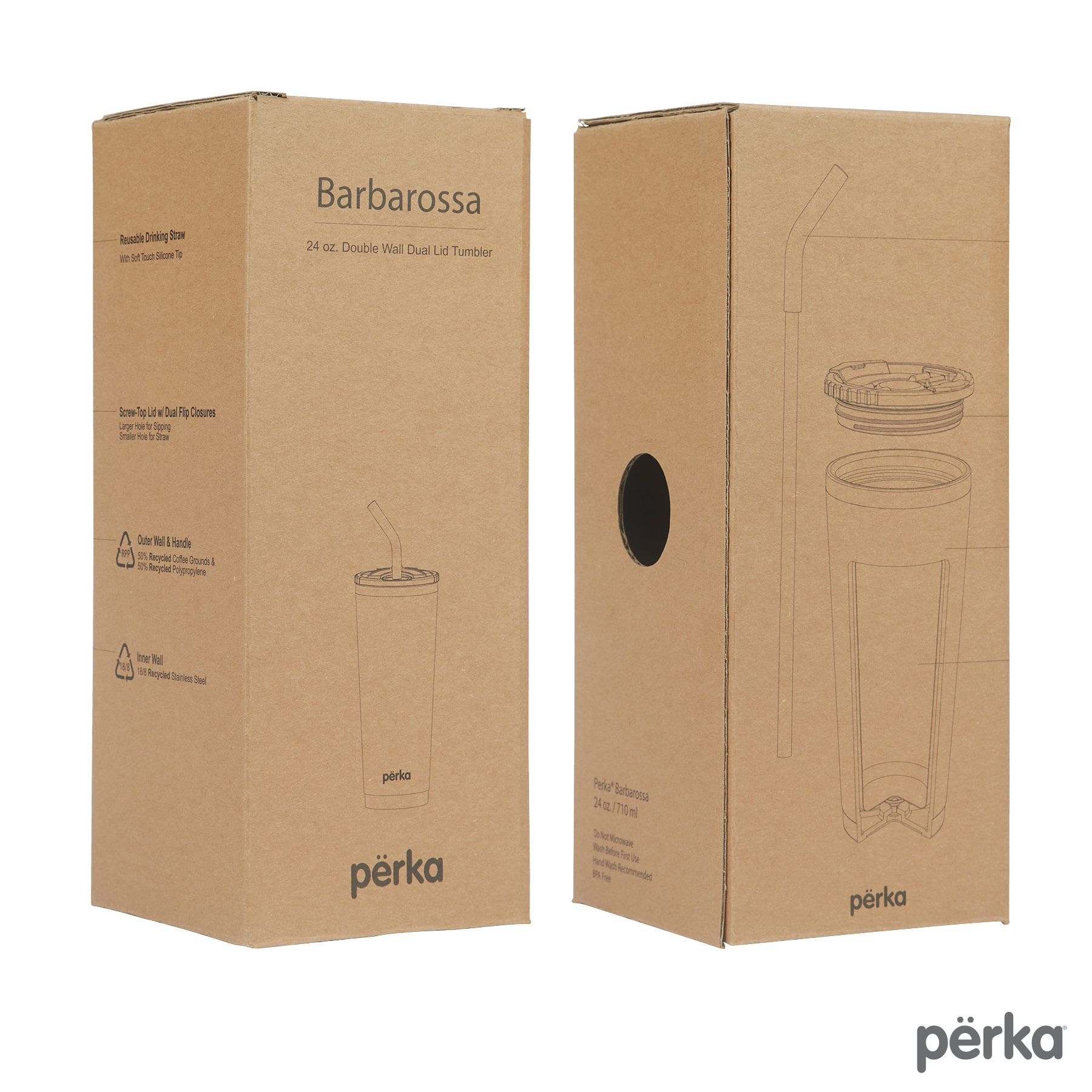Perka® Barbarossa 24 oz. Recycled Steel and Coffee Grounds Tumbler 3