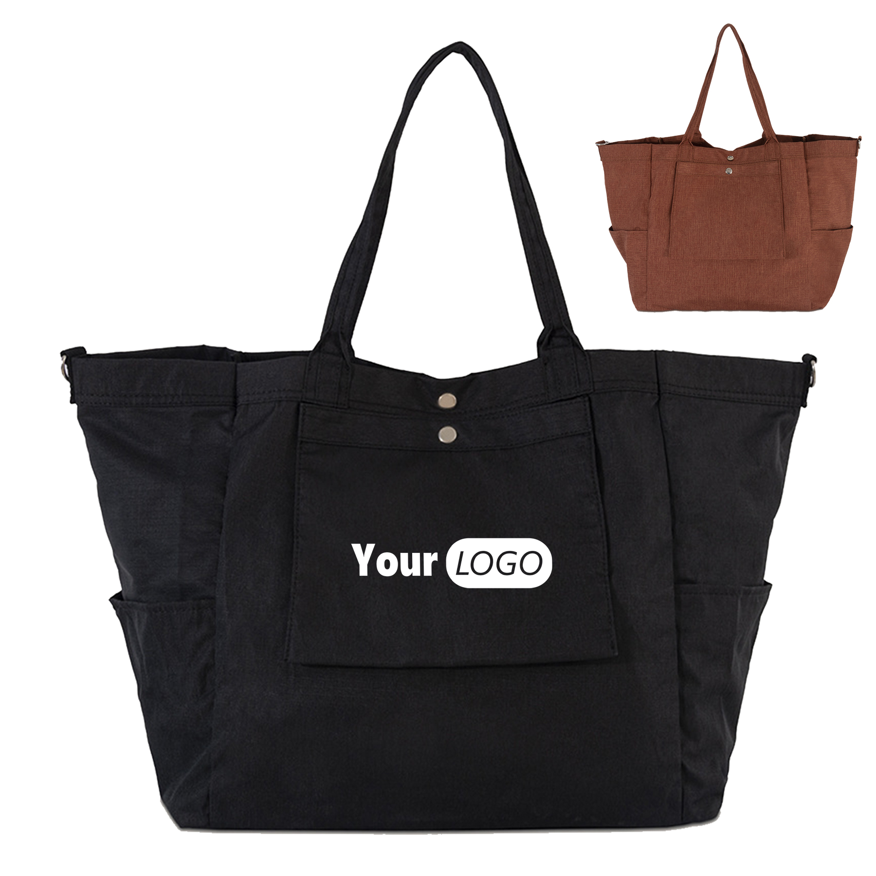 Large Nylon Tote Bag for women, custom tote bag with logo imprint 2